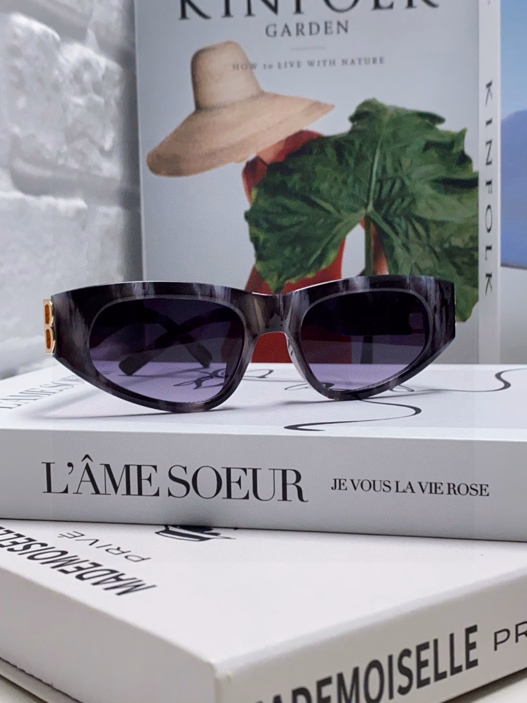 Balenciaga black sunglasses double b street shot women's summer sunglasses ins2025 new hip-hop retro fashion high-end anti-ultraviolet