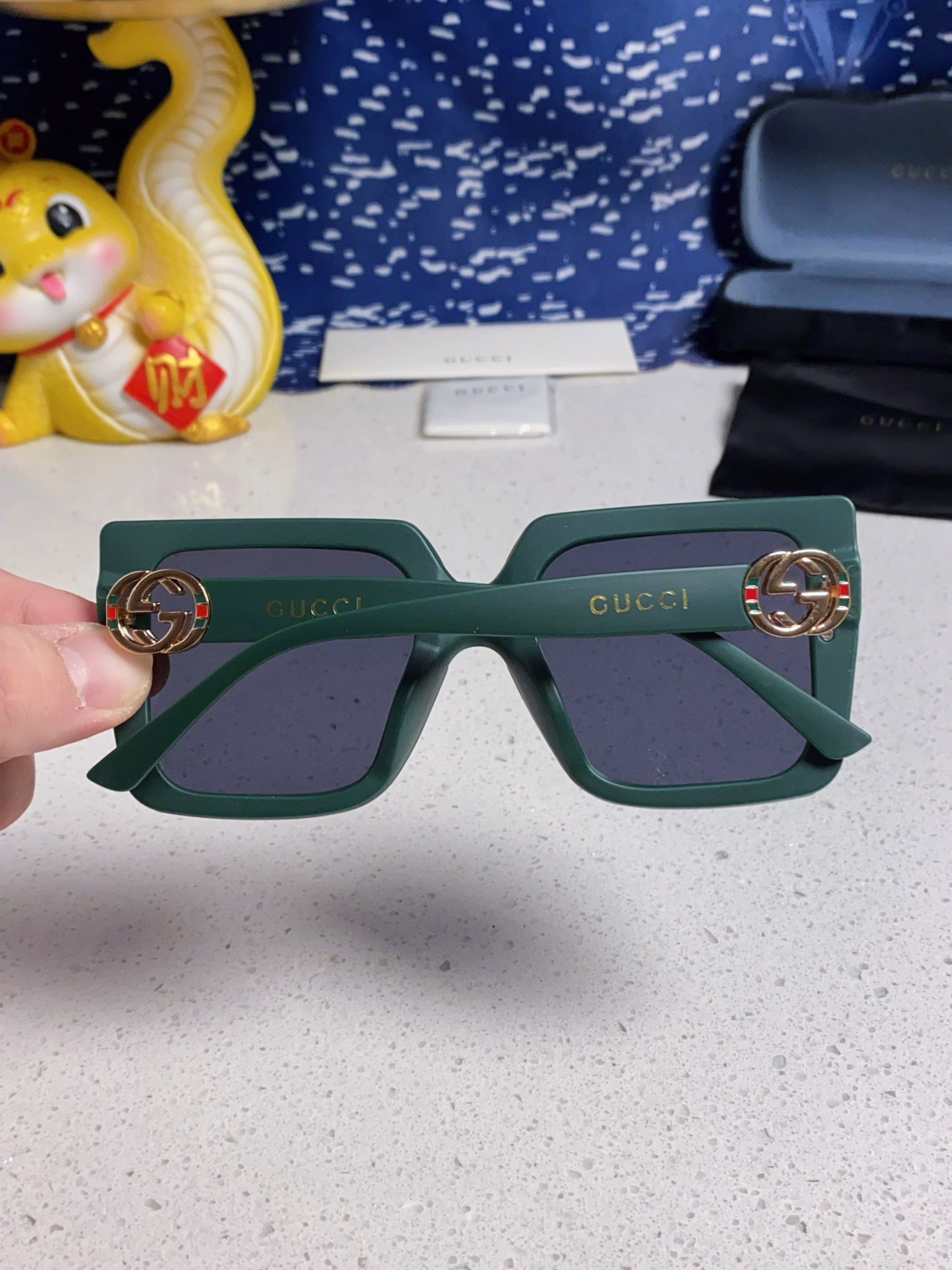 Gucci Sunglasses Women's New Large Glasses 2025 Fashion European and American Slim Frame Trendy Face Anti-ultraviolet Style Round Face