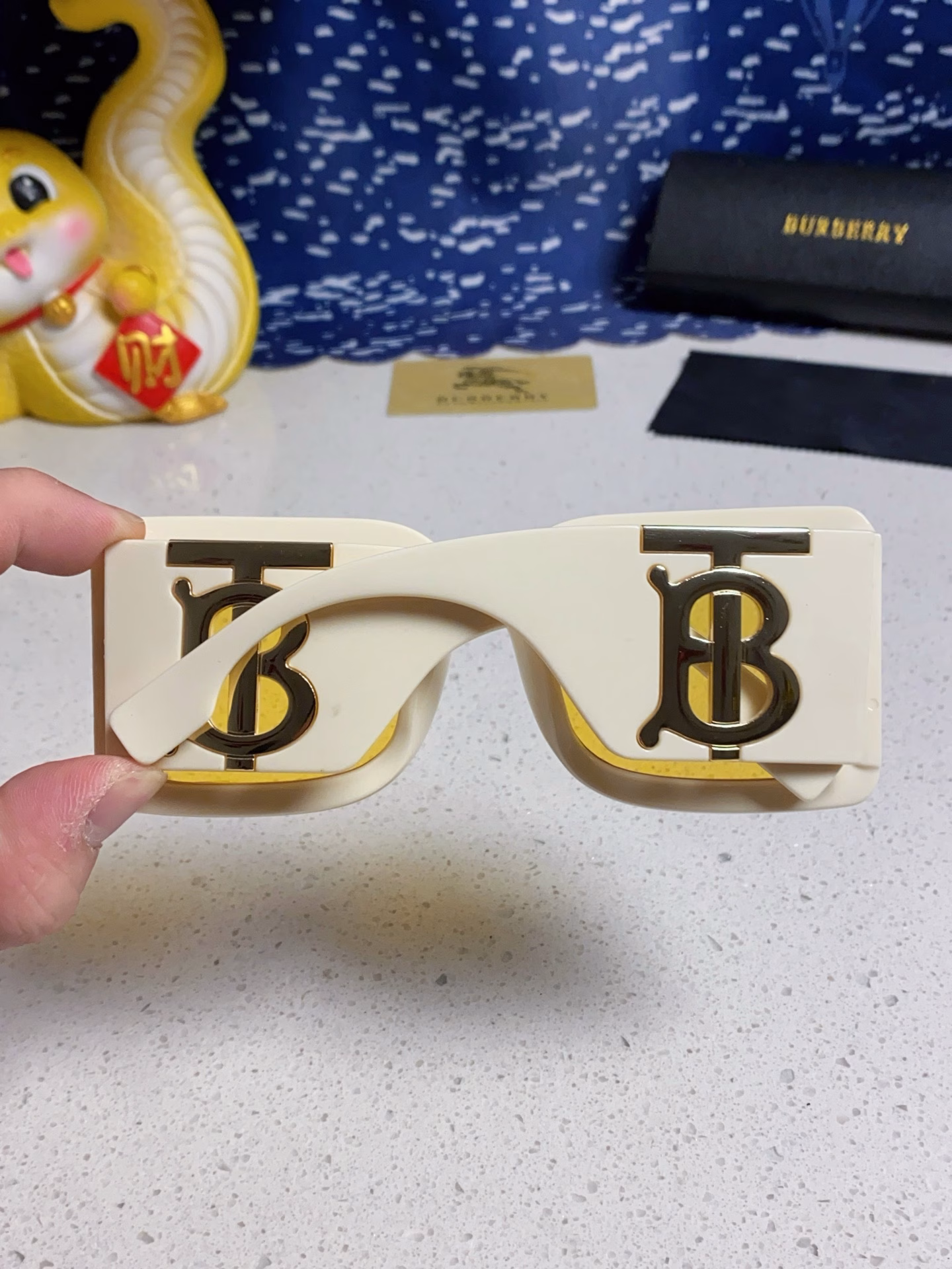 Burberry Sunglasses Women's 25th New BE4406U Large Frame B Letter Logo Trendy Sunglasses