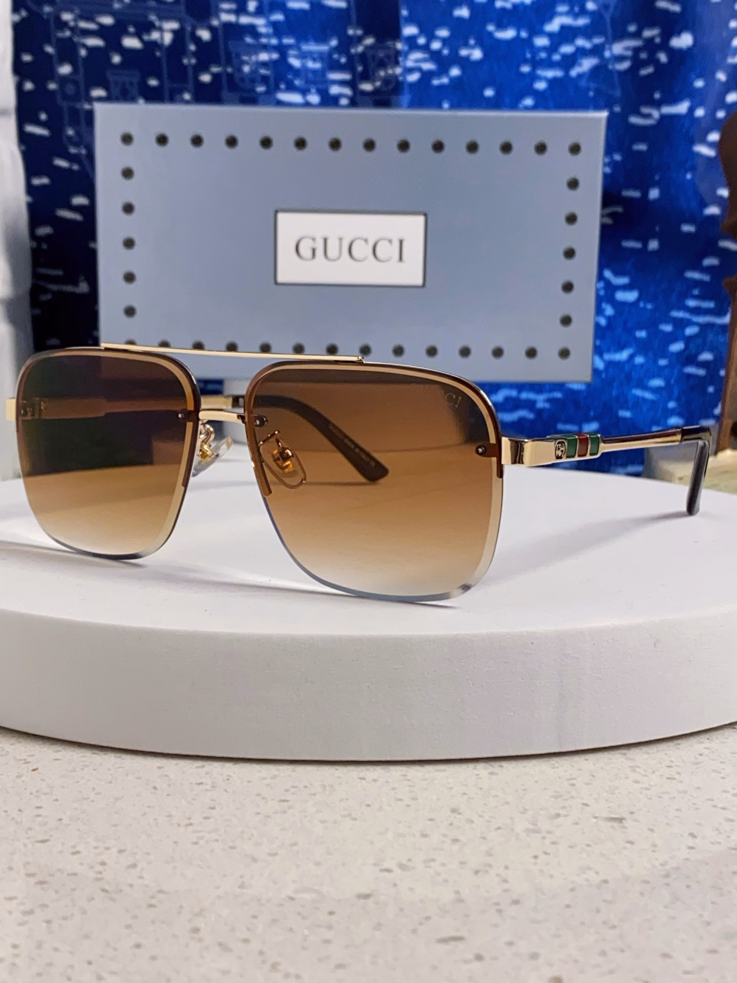 Gucci 2025 new polarized sunglasses for men driving sun visor sunglasses driving all-match square frame anti-high beam double beam unisex