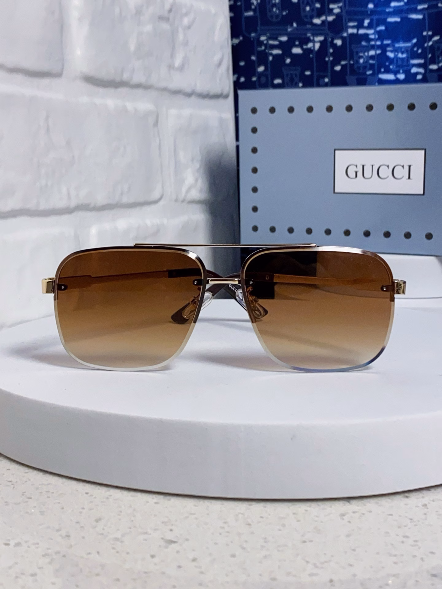 Gucci 2025 new polarized sunglasses for men driving sun visor sunglasses driving all-match square frame anti-high beam double beam unisex