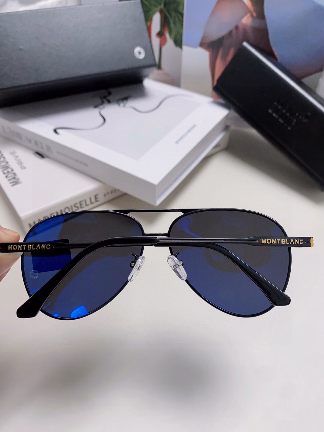 Montblanc Montblanc 2025 new men's polarized sunglasses for driving Korean version of anti-ultraviolet trend sunglasses frog mirror