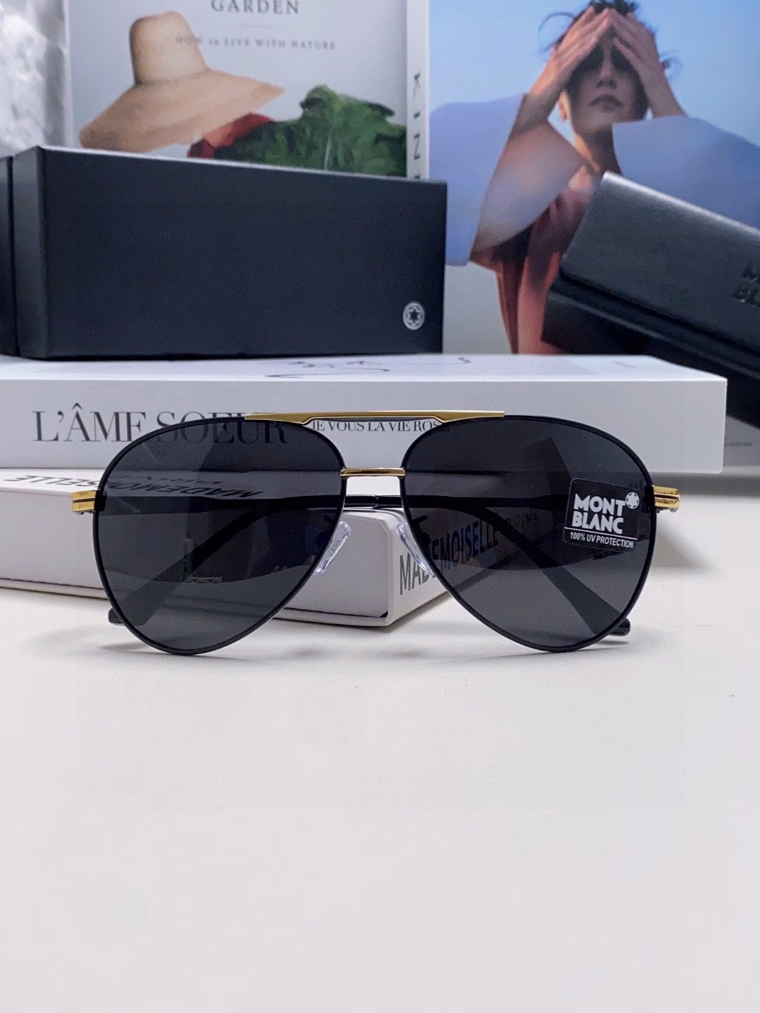 Montblanc Montblanc 2025 new men's polarized sunglasses for driving Korean version of anti-ultraviolet trend sunglasses frog mirror