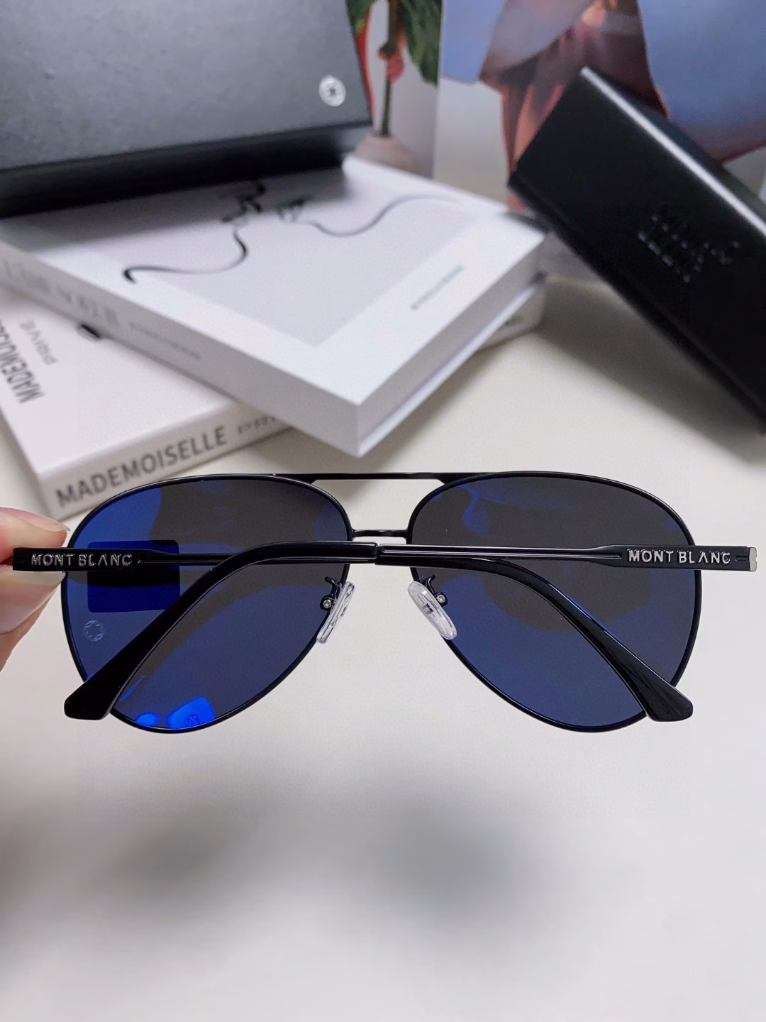 Montblanc Montblanc 2025 new men's polarized sunglasses for driving Korean version of anti-ultraviolet trend sunglasses frog mirror