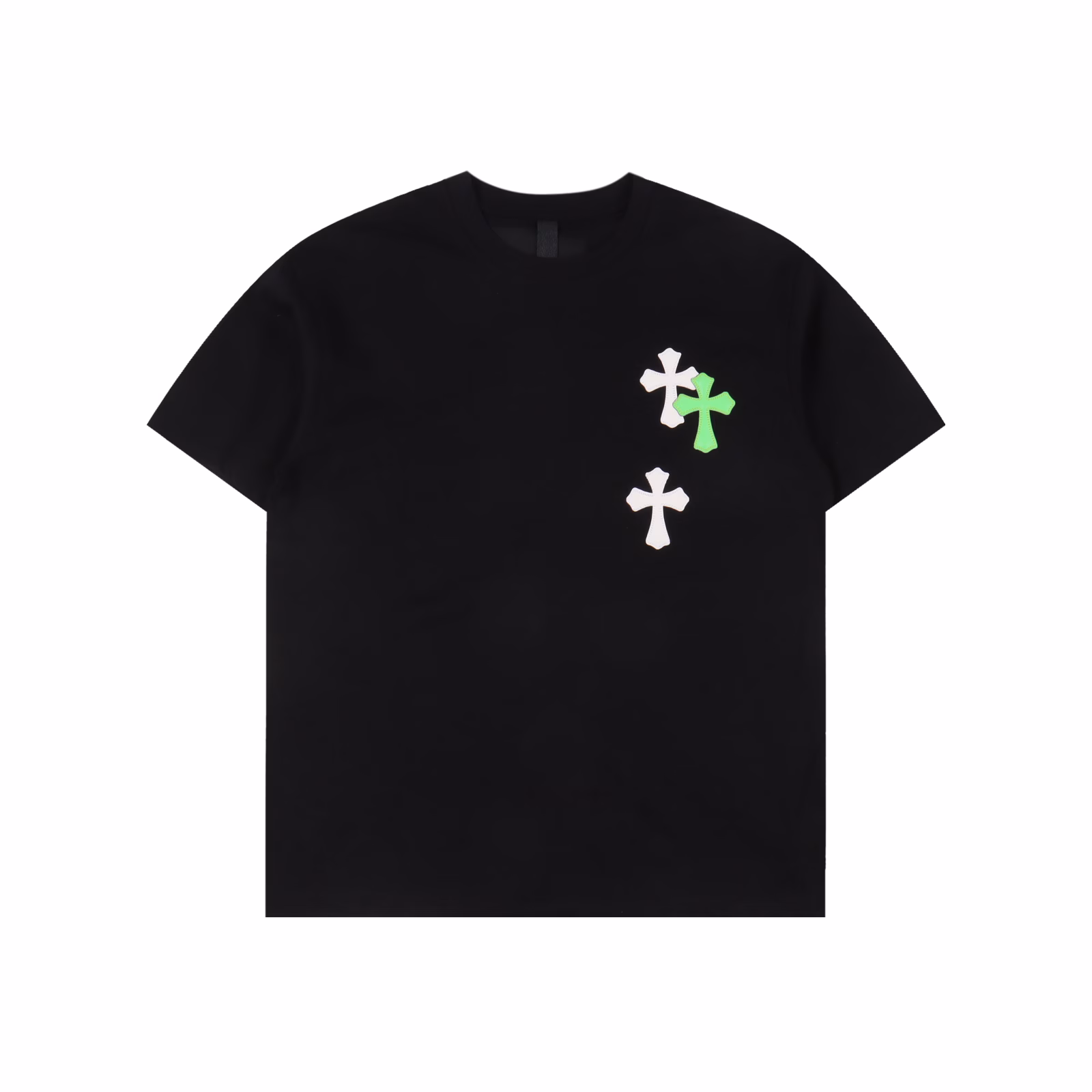 Chrome Hearts fluorescent cross short-sleeved T-shirtPrinted by imported direct-injection machine, hardware accessories are all ground and customizedCorrect configuration Black 2025 Chrome Hearts genuine packaging 280g custom-dyed double yarn cotton Large version Loose and stylish Different from the low version of the slim version with a hip-slimming upper body Correct high-density main label washing tag Hand-sewn