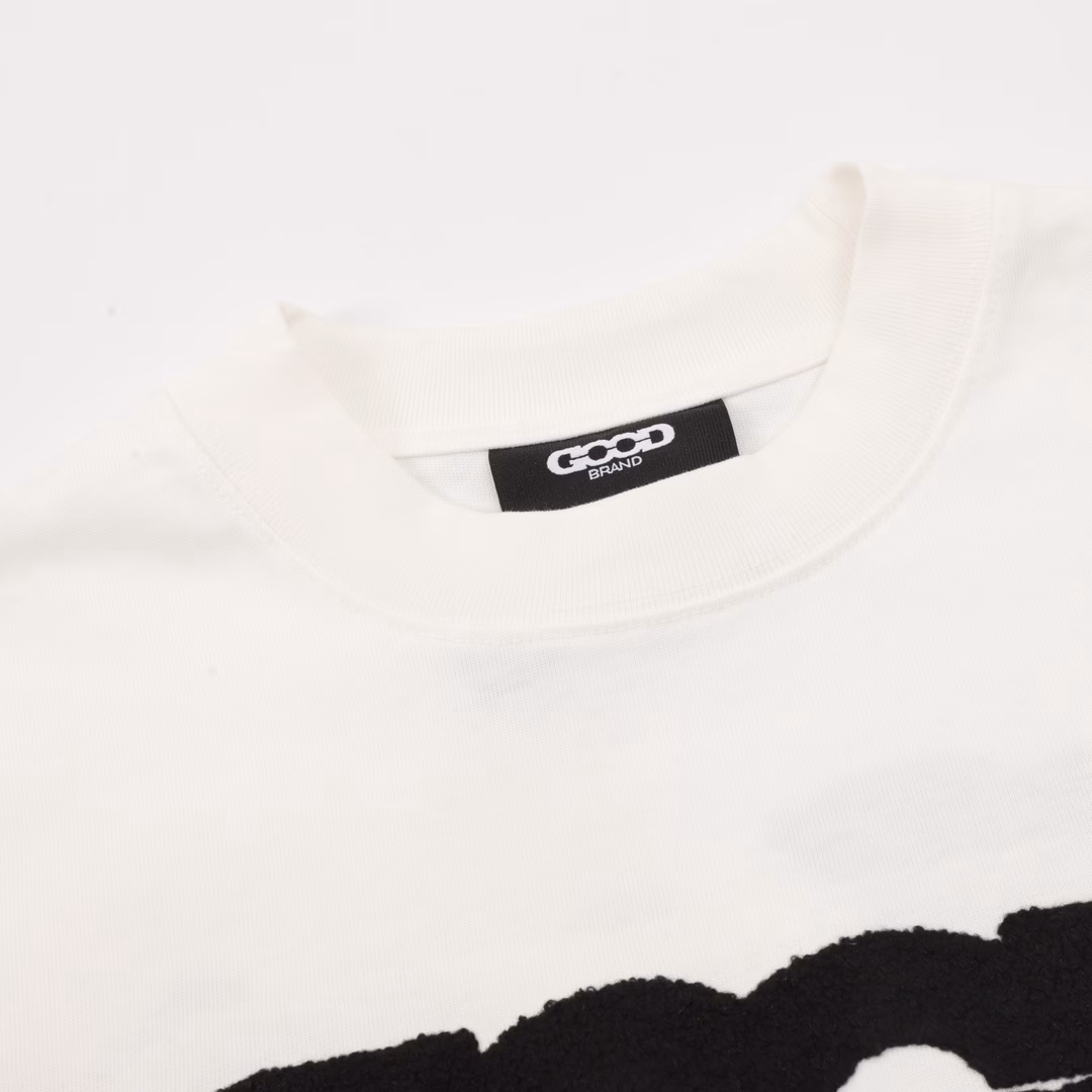 GOODBRAND Earth jacquard wet towel embroidery round neck short-sleeved T-shirtUnisex 350g fabric