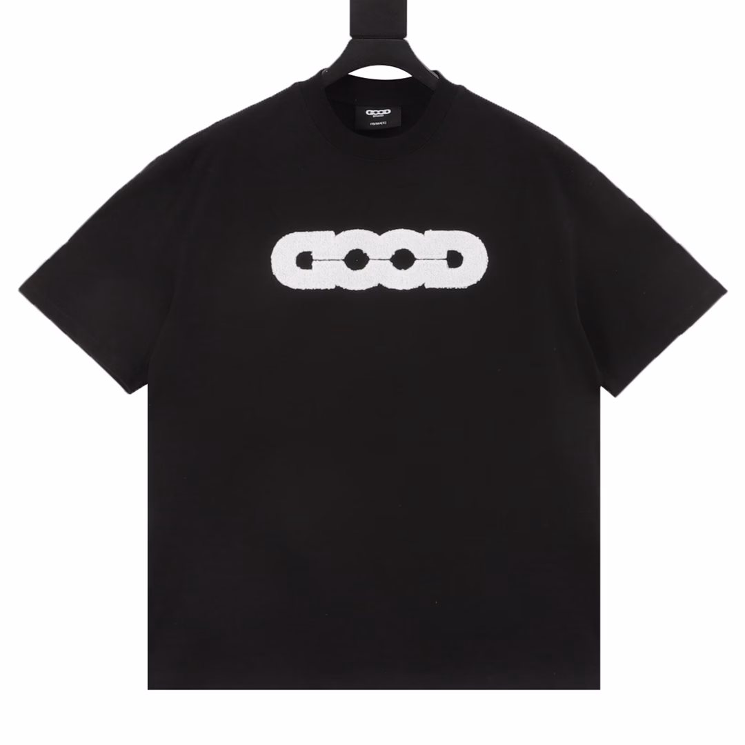 GOODBRAND Earth jacquard wet towel embroidery round neck short-sleeved T-shirtUnisex 350g fabric