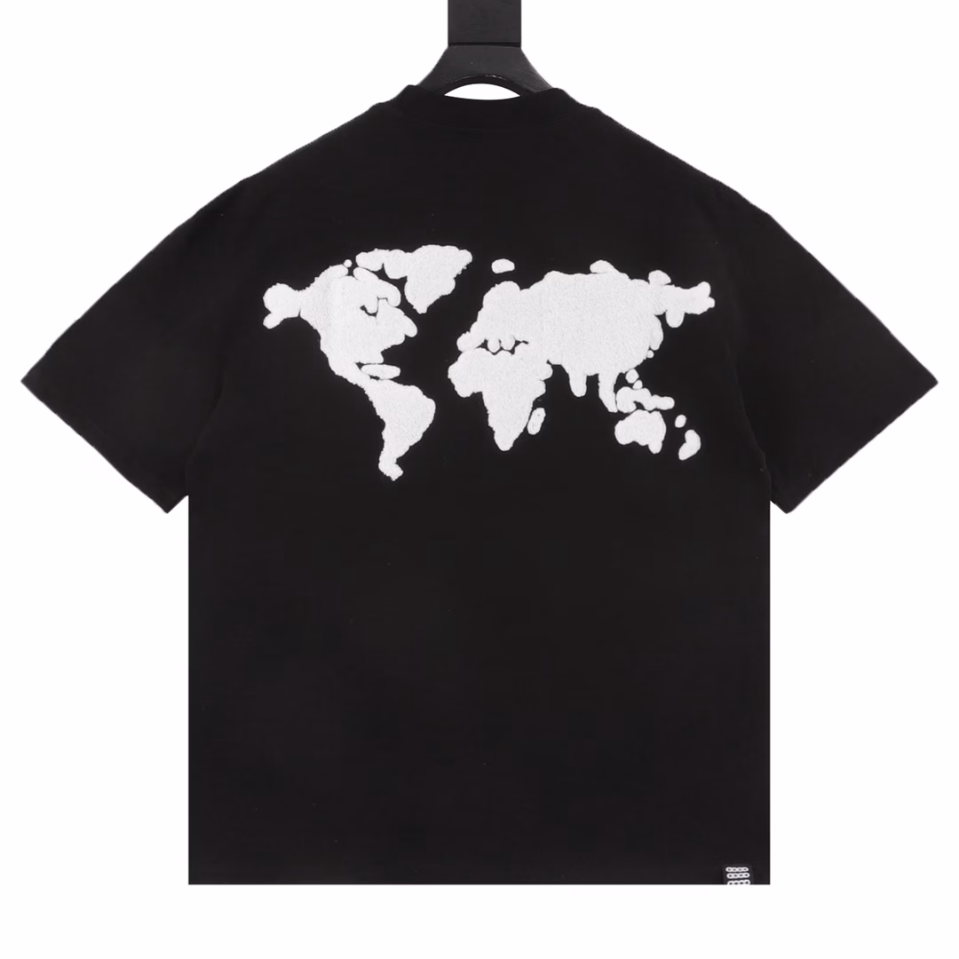 GOODBRAND Earth jacquard wet towel embroidery round neck short-sleeved T-shirtUnisex 350g fabric