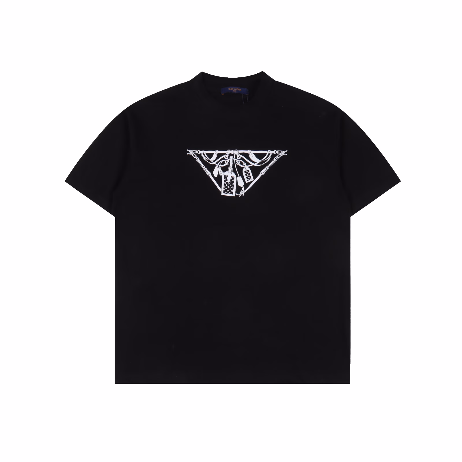 Louis Vuitton LV25ss Chain Logo Work Card Short Sleeve T-shirtThis T-shirt is made of soft cotton knit to create a classic straight fit, and the handwritten logo on the front is integrated with neon visual effects, which cleverly pays tribute to the eye-catching style of the 2025 Spring and Summer show.The double-sided plain fabric is made of cotton on both sides, and the texture of the front and back can be consistent through double-layer weaving. :The double-layer structure can increase the thickness and crispness of the fabric. Pure cotton is naturally breathable and moisture-absorbent, suitable for sensitive skin.