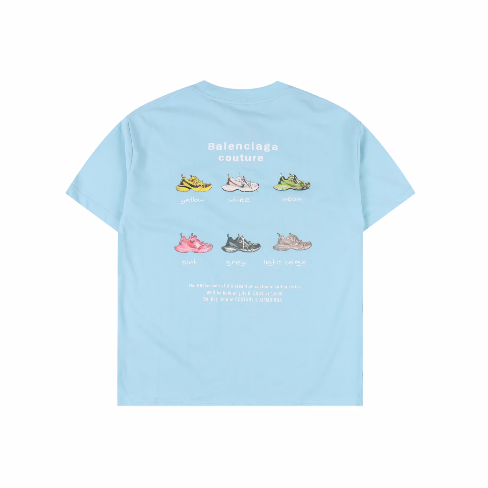Balenciaga 25ss daddy shoe pattern letter print short-sleeved T-shirtPurchased original mold, full set of customized accessories, all details are perfectly restored260g pure cotton combed cotton fabric, 280g after washing +2x2 matching thread,The design style still combines low-key luxury styles such as rock punk, street hip-hop, etc., which has a very distinctive feeling.Daddy shoe pattern letter print on the chest and backThe finished garment has a high gram weight, delicate, thick and soft touch, breathable texture, and all-over embroidery is laser-positioned, with different sizes and positions.The upper body effect is extremely comfortable, a must-have in summer. The loose version hides meat and looks thinner, and can be worn by both men and women, and the upper body effect is superb.