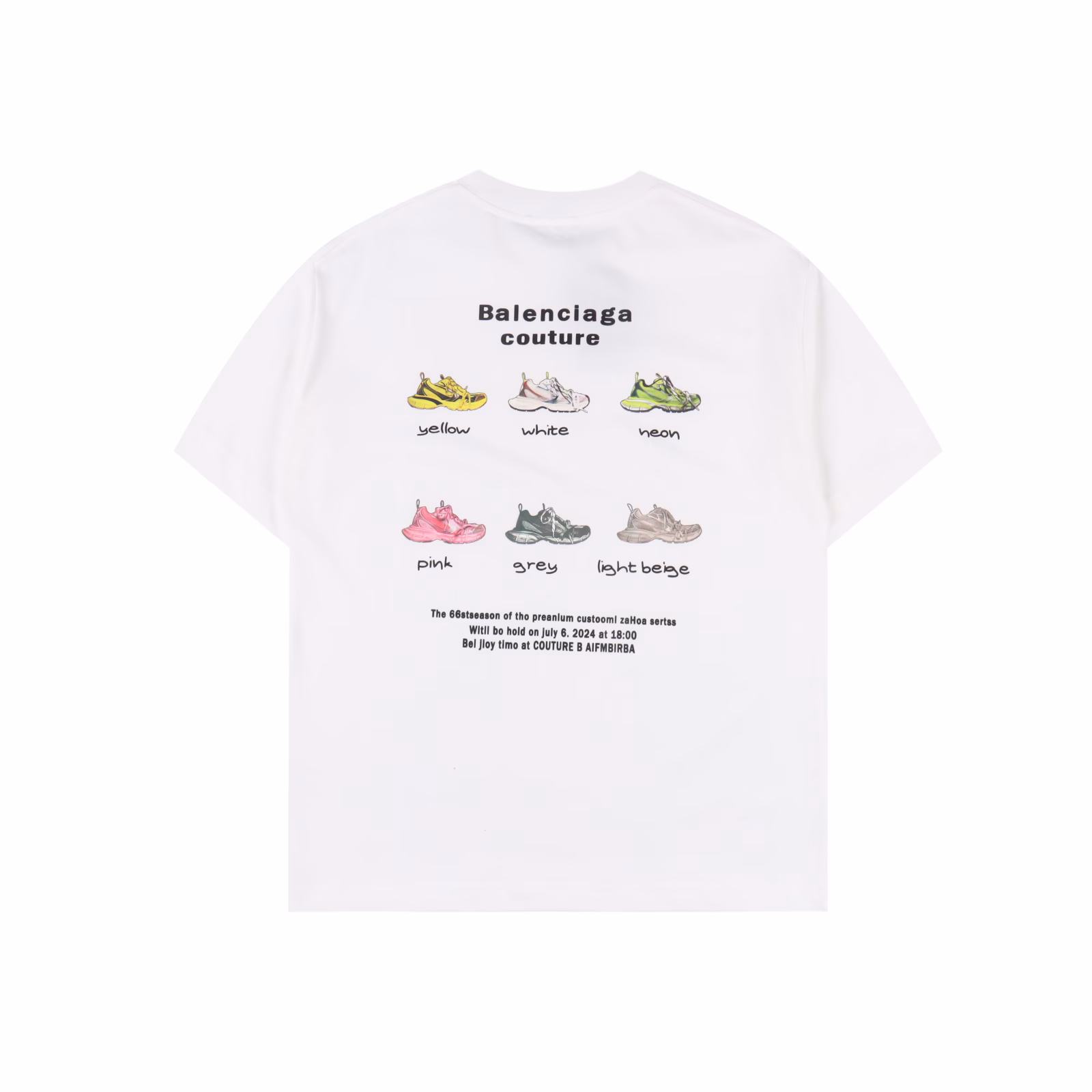 Balenciaga 25ss daddy shoe pattern letter print short-sleeved T-shirtPurchased original mold, full set of customized accessories, all details are perfectly restored260g pure cotton combed cotton fabric, 280g after washing +2x2 matching thread,The design style still combines low-key luxury styles such as rock punk, street hip-hop, etc., which has a very distinctive feeling.Daddy shoe pattern letter print on the chest and backThe finished garment has a high gram weight, delicate, thick and soft touch, breathable texture, and all-over embroidery is laser-positioned, with different sizes and positions.The upper body effect is extremely comfortable, a must-have in summer. The loose version hides meat and looks thinner, and can be worn by both men and women, and the upper body effect is superb.