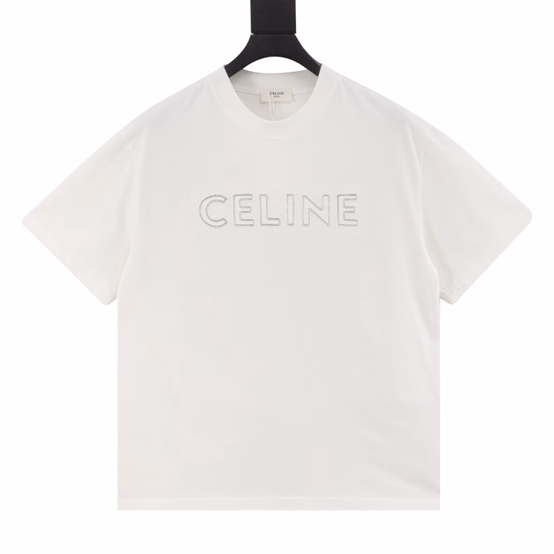 Celine Basic Patch Embroidered Short Sleeve