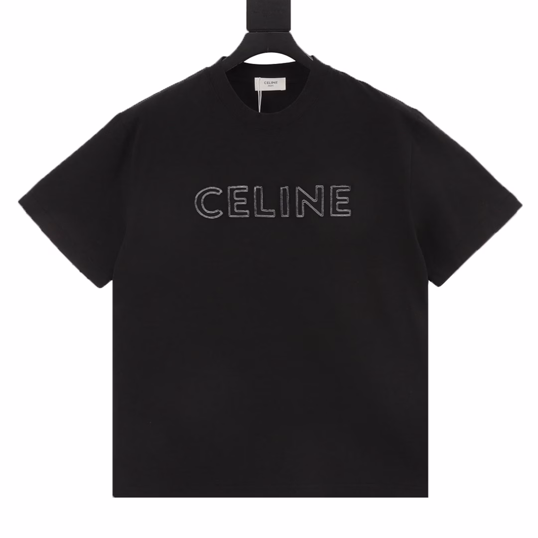 Celine Basic Patch Embroidered Short Sleeve