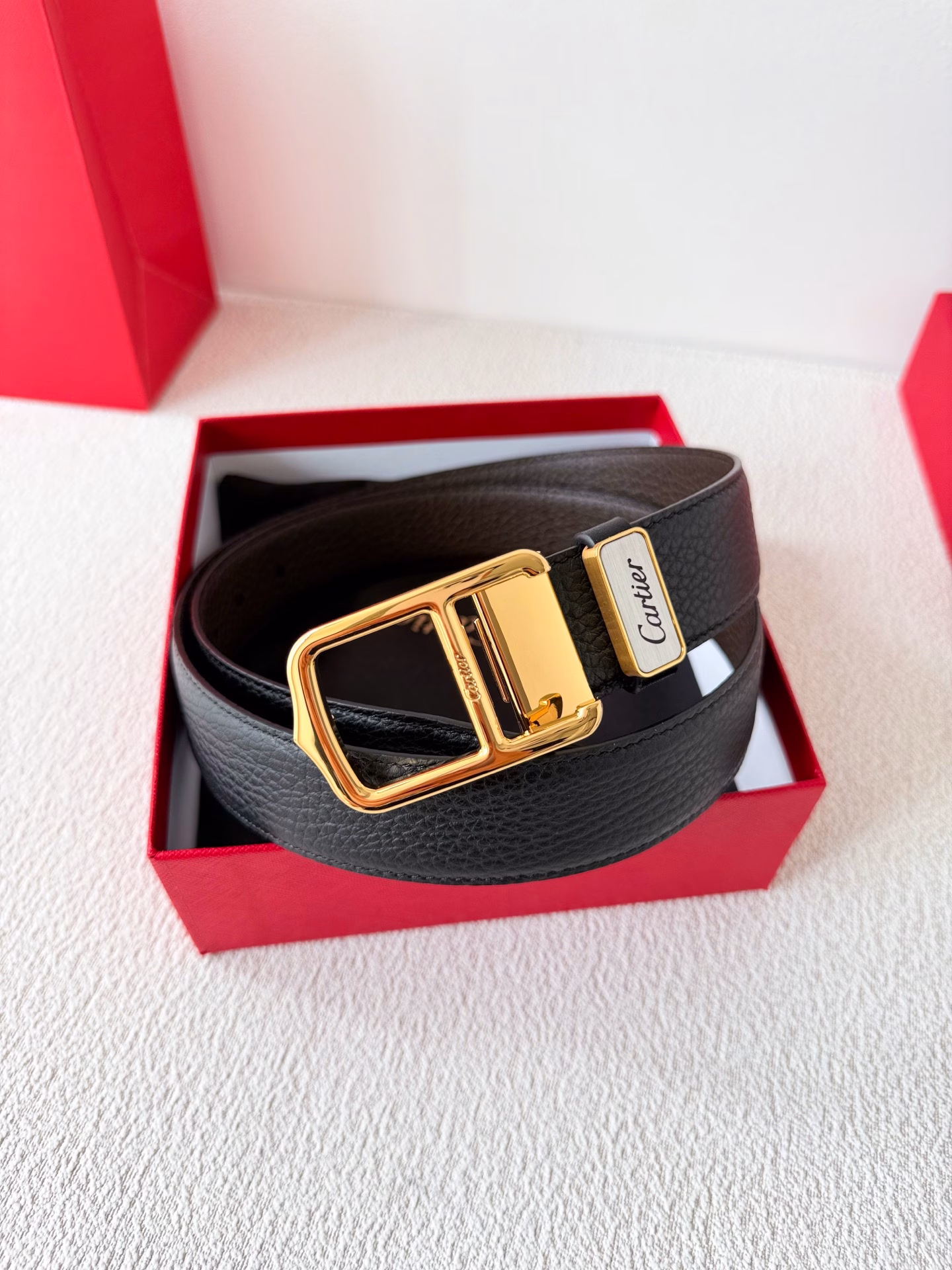 · Cartier·✈️Original·Belt·Leather BeltModel: Buckle, original classic pure steel buckle, real shot, double-sided top layer cowhide