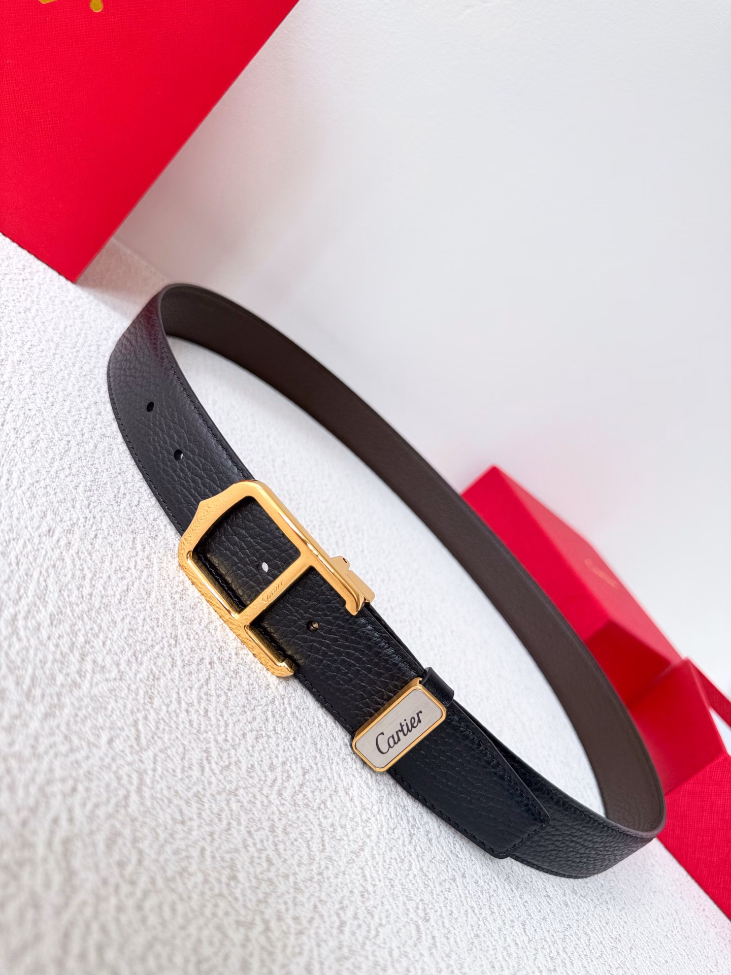 · Cartier·✈️Original·Belt·Leather BeltModel: Buckle, original classic pure steel buckle, real shot, double-sided top layer cowhide
