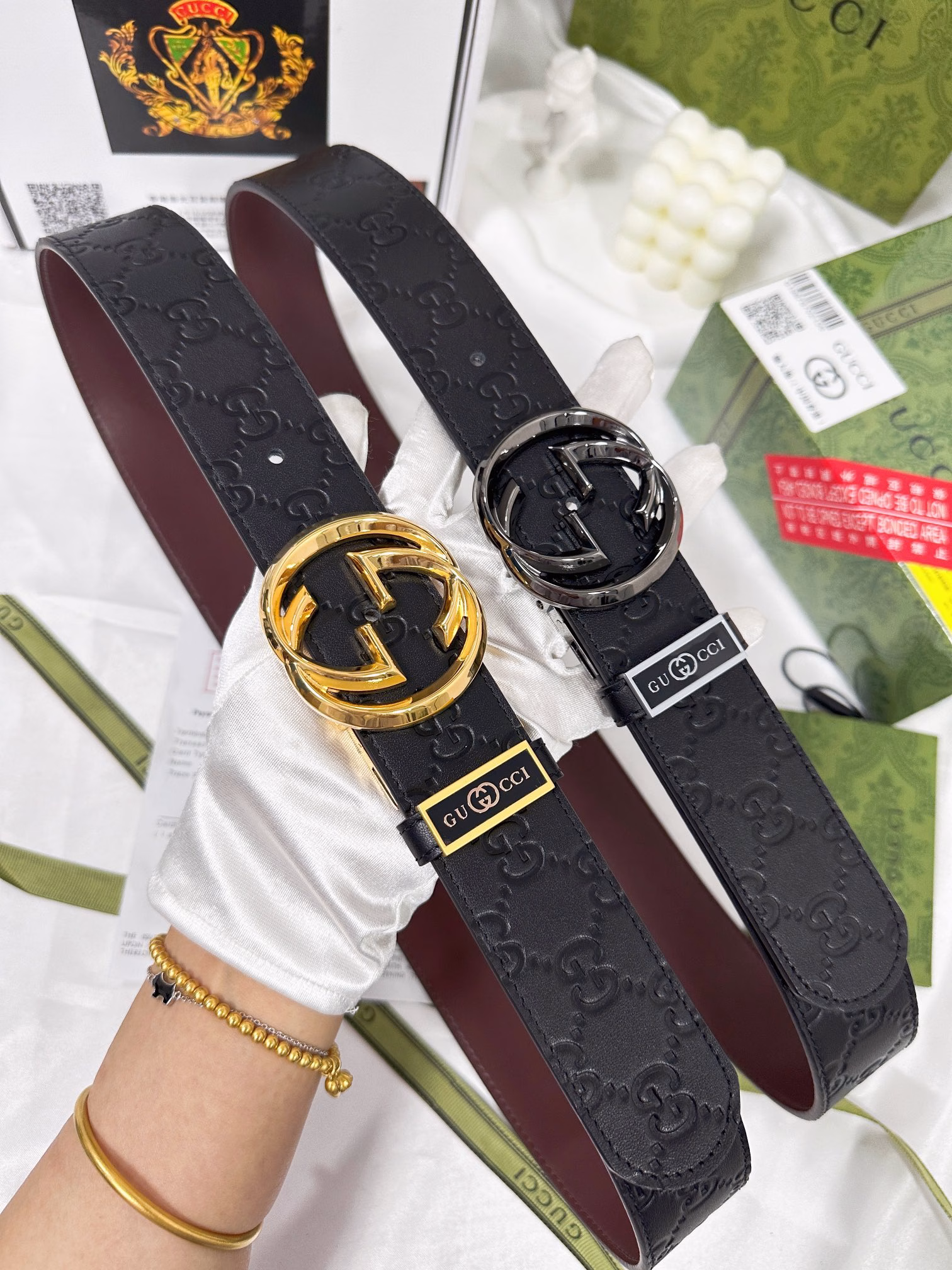 🎁Belt: Gucci. Gucci✈️Original·P150🎁Belt: 🐂100% top layer cowhide, guaranteed genuine leather💯, 24k rotation, diamond-shaped three-dimensional pure steel buckle🌈Double-sided rotation available✨Same quality as the counter, the first choice for gifting and personal use✈️