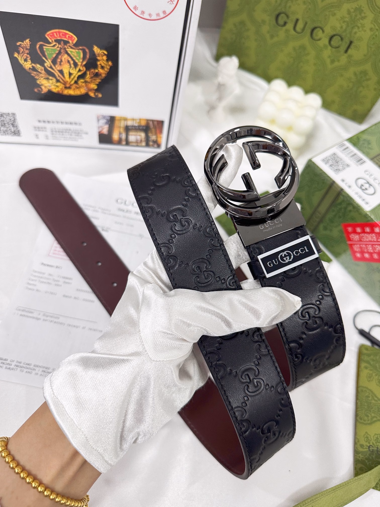 🎁Belt: Gucci. Gucci✈️Original·P150🎁Belt: 🐂100% top layer cowhide, guaranteed genuine leather💯, 24k rotation, diamond-shaped three-dimensional pure steel buckle🌈Double-sided rotation available✨Same quality as the counter, the first choice for gifting and personal use✈️