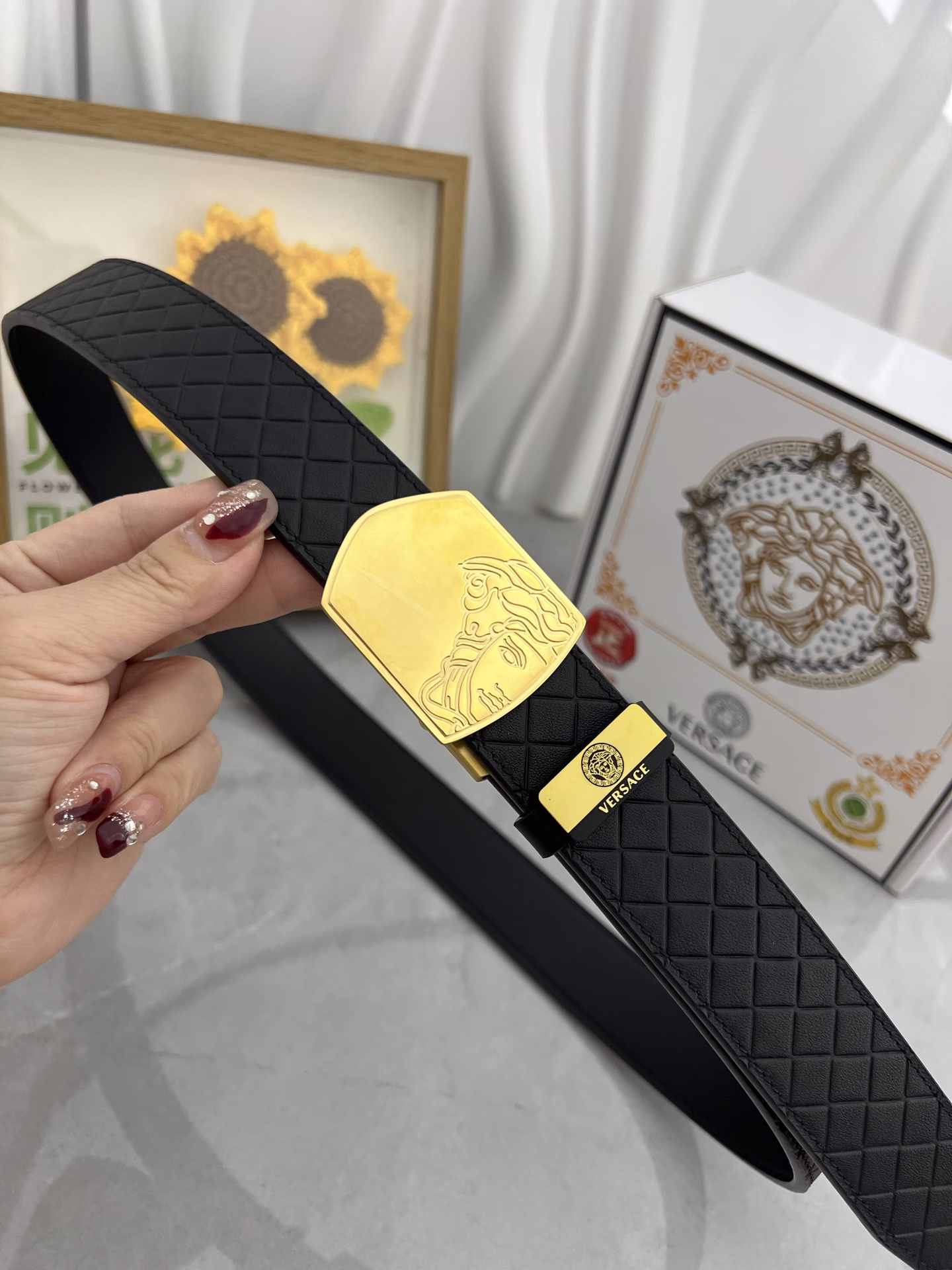 VERSACE. Versace 💕 Automatic belt P160Material: Original cowhide belt 100% first-layer cowhide belt✨Guaranteed genuine leather, 24K pure steel buckle, original quality, fine workmanship, fashionable brand, first choice for gifting or personal use