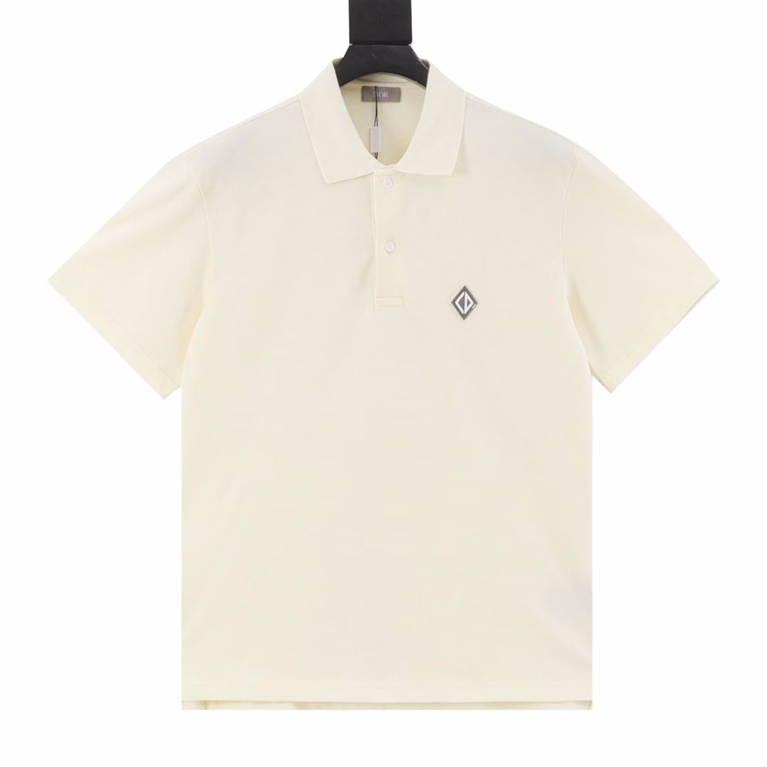 Dior 25ss silicone diamond logo Polo short sleevesOriginal version consistent Customized special gradient check thread Double-sided pique fabric Three complete labels Customized buttons Soft and comfortable fabric Restore the original one-to-one Same style for men and women