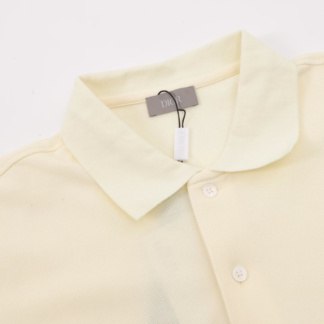 Dior 25ss silicone diamond logo Polo short sleevesOriginal version consistent Customized special gradient check thread Double-sided pique fabric Three complete labels Customized buttons Soft and comfortable fabric Restore the original one-to-one Same style for men and women