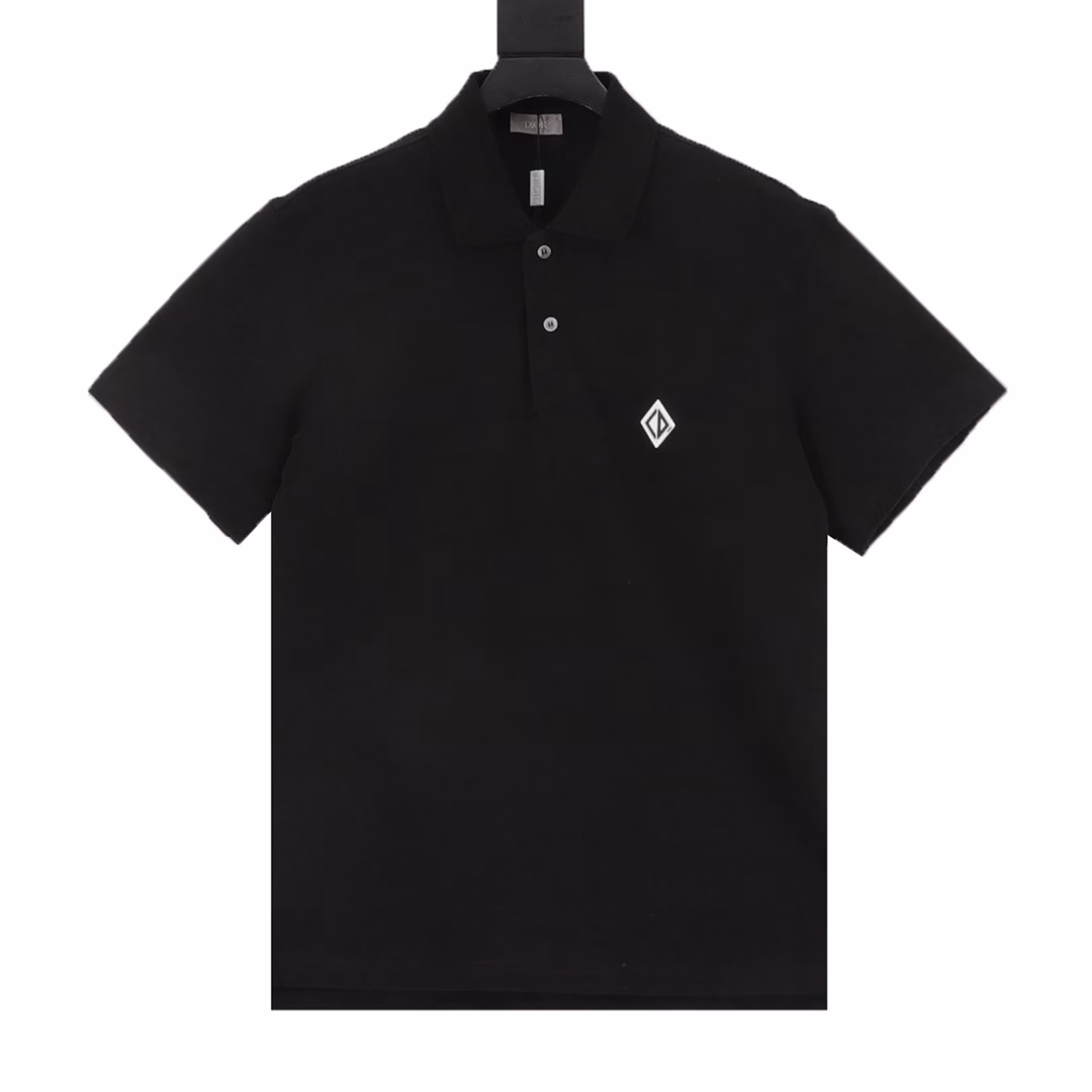 Dior 25ss silicone diamond logo Polo short sleevesOriginal version consistent Customized special gradient check thread Double-sided pique fabric Three complete labels Customized buttons Soft and comfortable fabric Restore the original one-to-one Same style for men and women