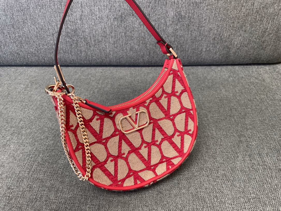 VALENTINO MINI FABRIC HOBO ARMPILE BAG