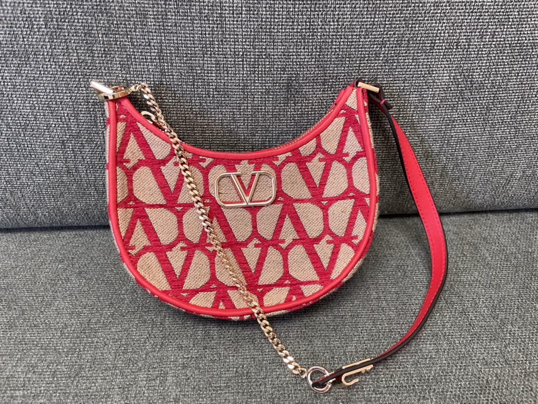 VALENTINO MINI FABRIC HOBO ARMPILE BAG