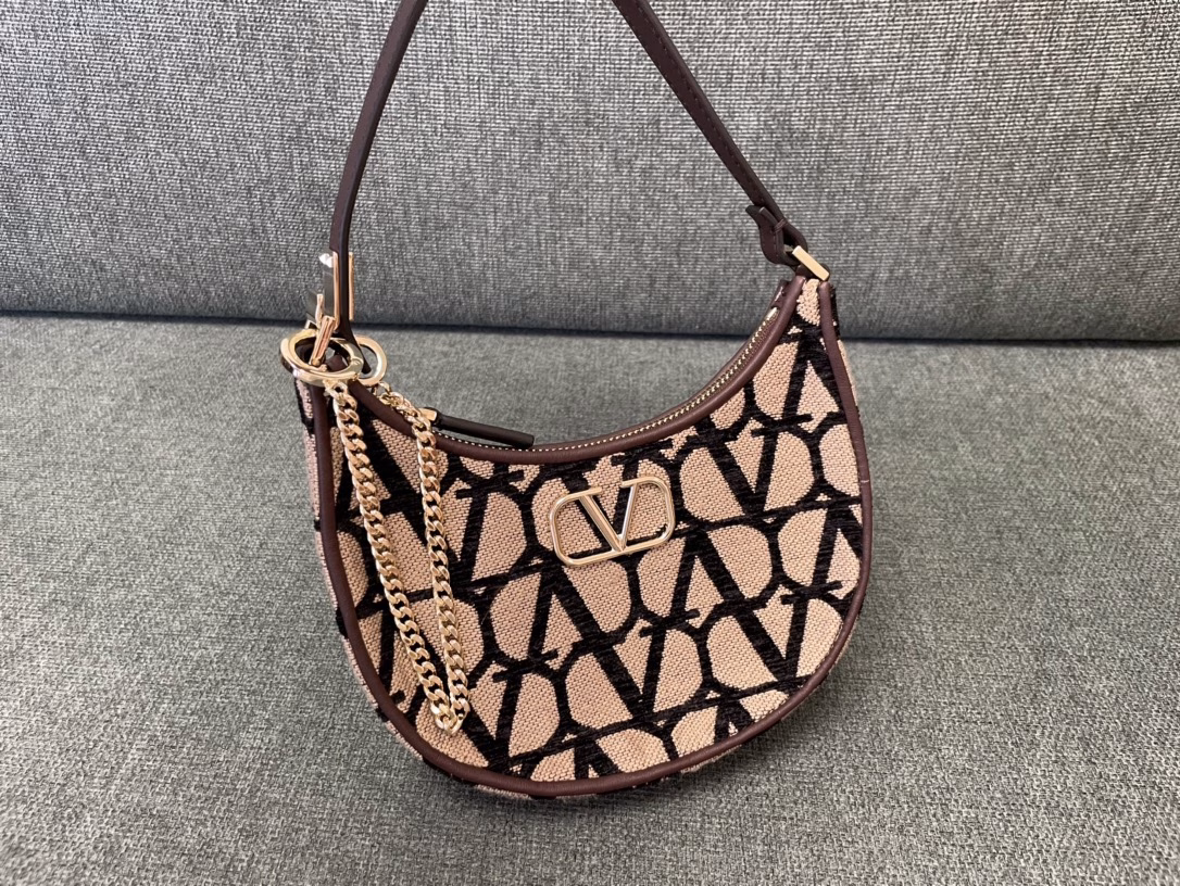 VALENTINO MINI FABRIC HOBO ARMPILE BAG