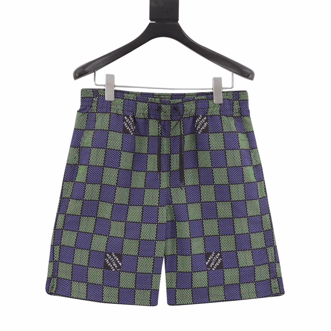 Louis Vuitton 25ss Damier Checkerboard Shorts2025 LV new shorts, a modern interpretation of the Damier check, flipped to reveal the full Monogram pattern. Lightweight and easy to store.