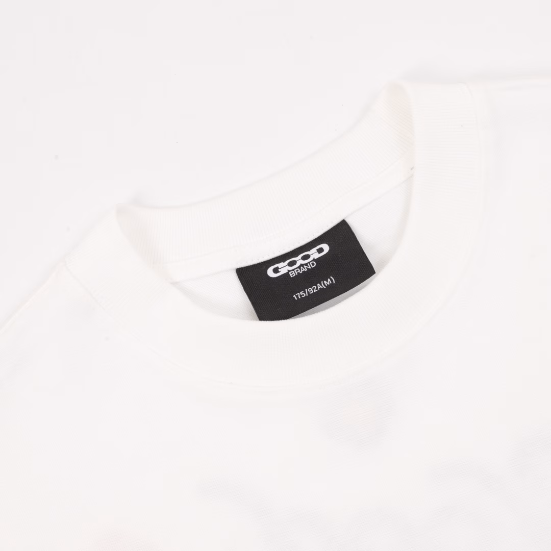 GOODBRAND 3D flower embroidered slogan light luxury fashion high-end short-sleeved T-shirtSame style for men and women 350g fabric
