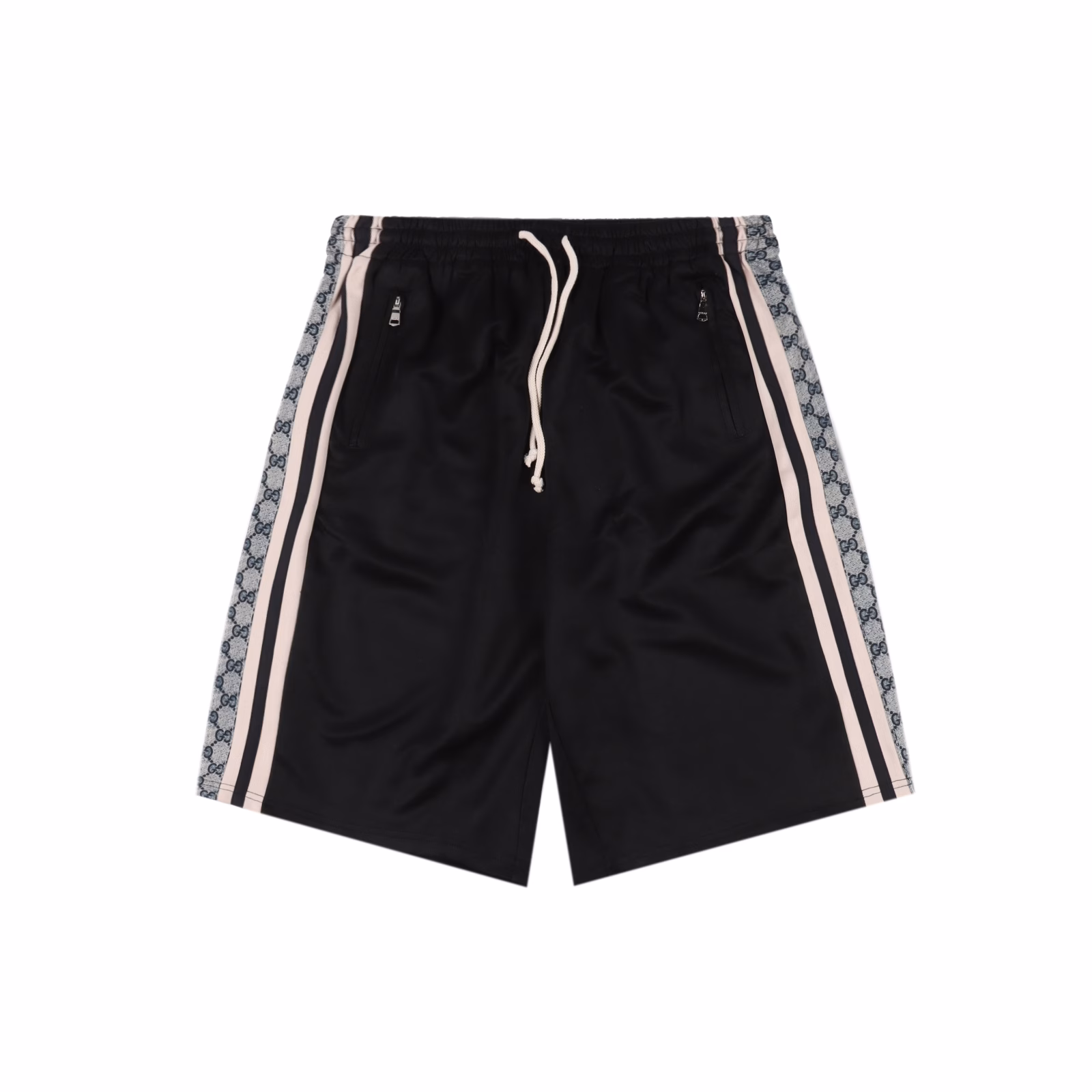 Gucci side snake print shortsThere are too many versions of this style on the market. Some are made directly from long pants. The main label and wash label are customized. The zipper head is a bright large slider, which is different from the small black slider on the market. The trouser rope is white, which is different from the black on the market. The side is off-white fabric, custom-dyed, custom-woven, and the nylon print strips are 99% different from the fake versions on the market. A pair of shorts with rich details, but it also shows the development strength!
