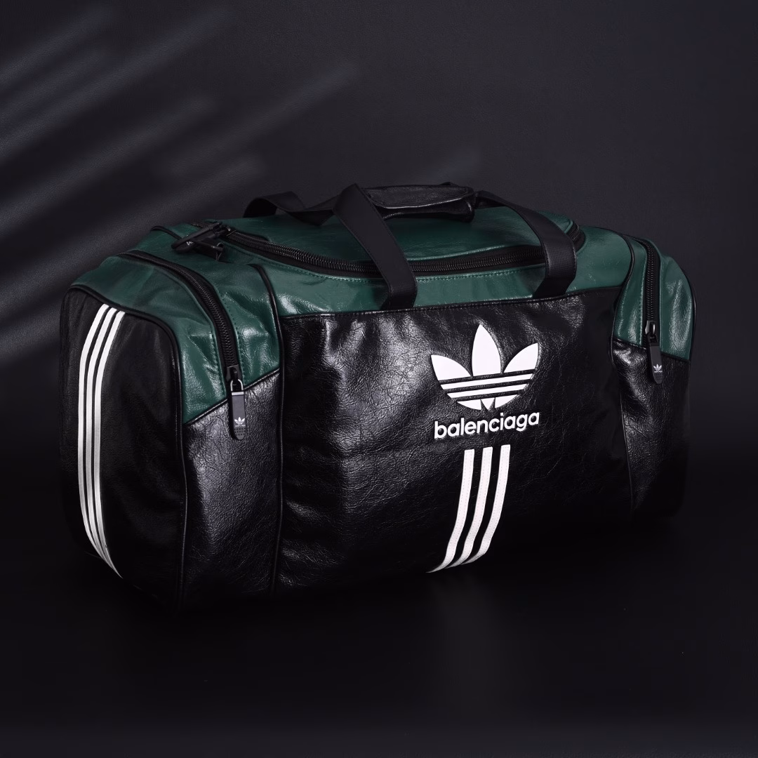 Balenciaga BLCG x adidas Three Stripes Distressed Grained Leather Tote Bag Travel Bag Large Bucket Gym Bag Top Quality Must-have for commuting, fitness, and travel, a must-have for traveling, with shoulder strap and large dust bag