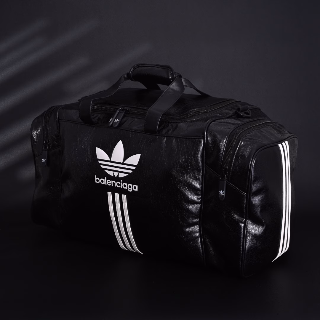 Balenciaga BLCG x adidas Three Stripes Distressed Grained Leather Tote Bag Travel Bag Large Bucket Gym Bag Top Quality Must-have for commuting, fitness, and travel, a must-have for traveling, with shoulder strap and large dust bag