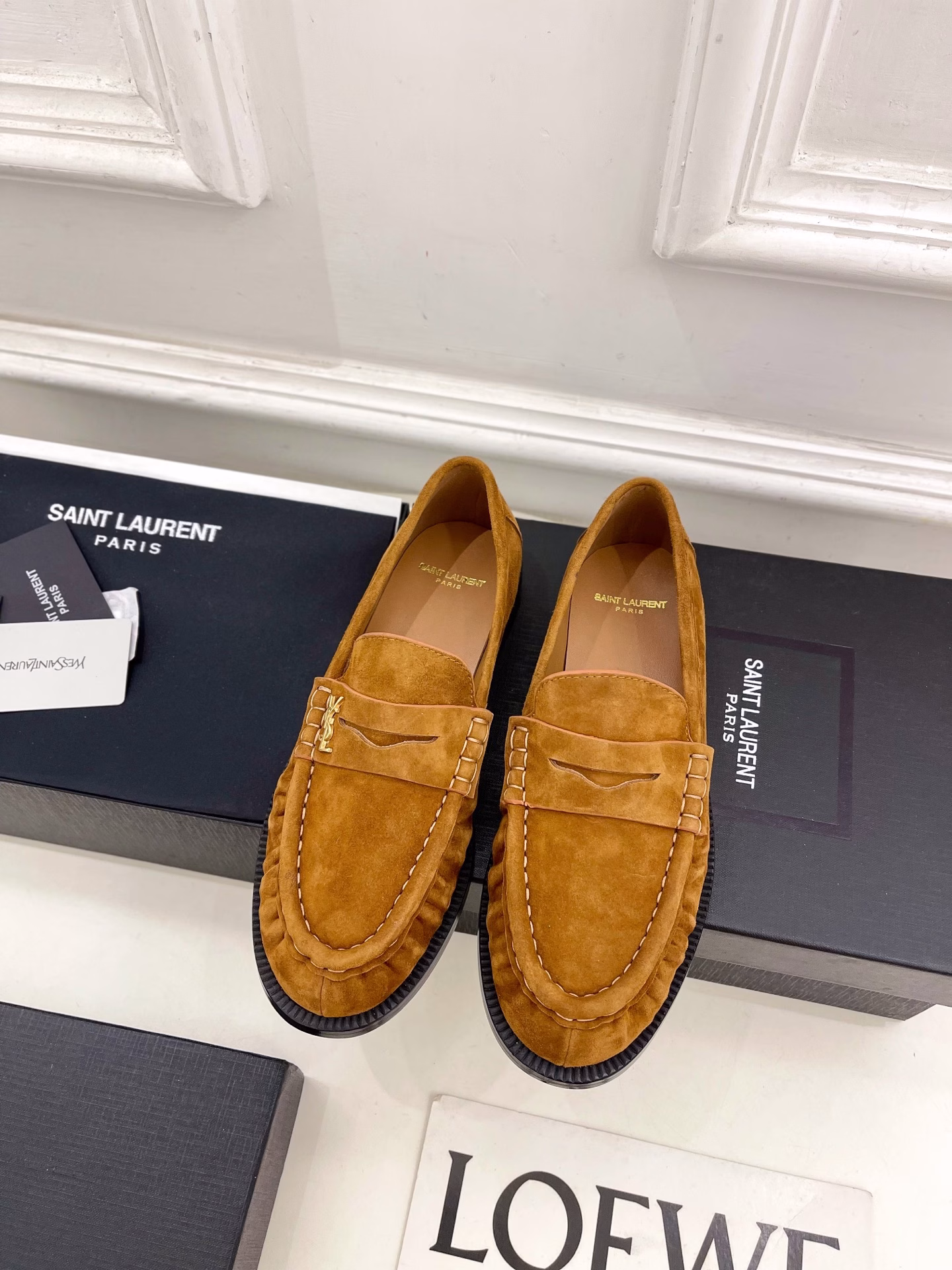 SAIN*LAURENT Saint Laurent 2025 Early Spring New ProductsLE LOAFER Pleated Loafers Small Leather Shoes NewTop Edition‼ ️YSL Super Beautiful One First Release with a New Interpretation! Minimalist Style Design Super Modified Leg Shape Retro and Fashionable StyleLooks Good with Any Match