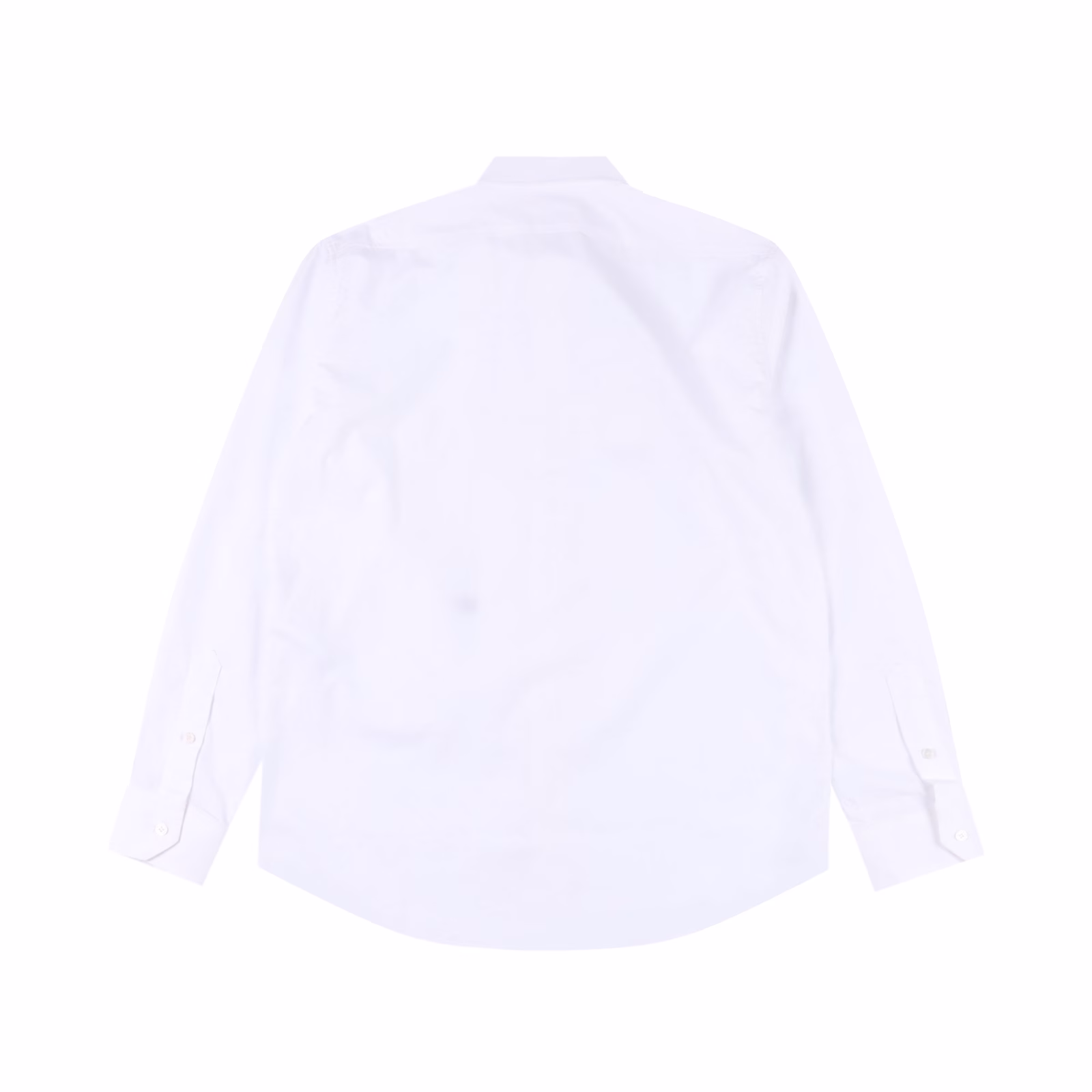 Celine CE long-sleeved shirt with Arc de Triomphe logo embroidery on the hemThe fabric is made of high-count cotton yarn with high warp density and low weft density. The single-color flat embroidery on the front piece is controlled by the high-precision calculation system of the computer embroidery machine to coordinate the machine head, needle bar, and bobbin. The fabric frame moves accurately in the horizontal and vertical directions to form the stitch track, adjust the tension of the upper and lower threads, ensure that the stitches are flat and without floating threads, and form a fine pattern with an error of ±0.1mm. The ironer turns the collar up, irons it from the bottom to the top with high-temperature wet steam, applies pressure to smooth the wrinkles, and then turns it over to the front and repeats the operation. Turn to the neckline to iron out the arc, and press the back collar to the bottom to keep it straight. The shoulder and sleeve part uses the hanging method to avoid pressing the edge. After adjusting the fiber density through the ironer's 