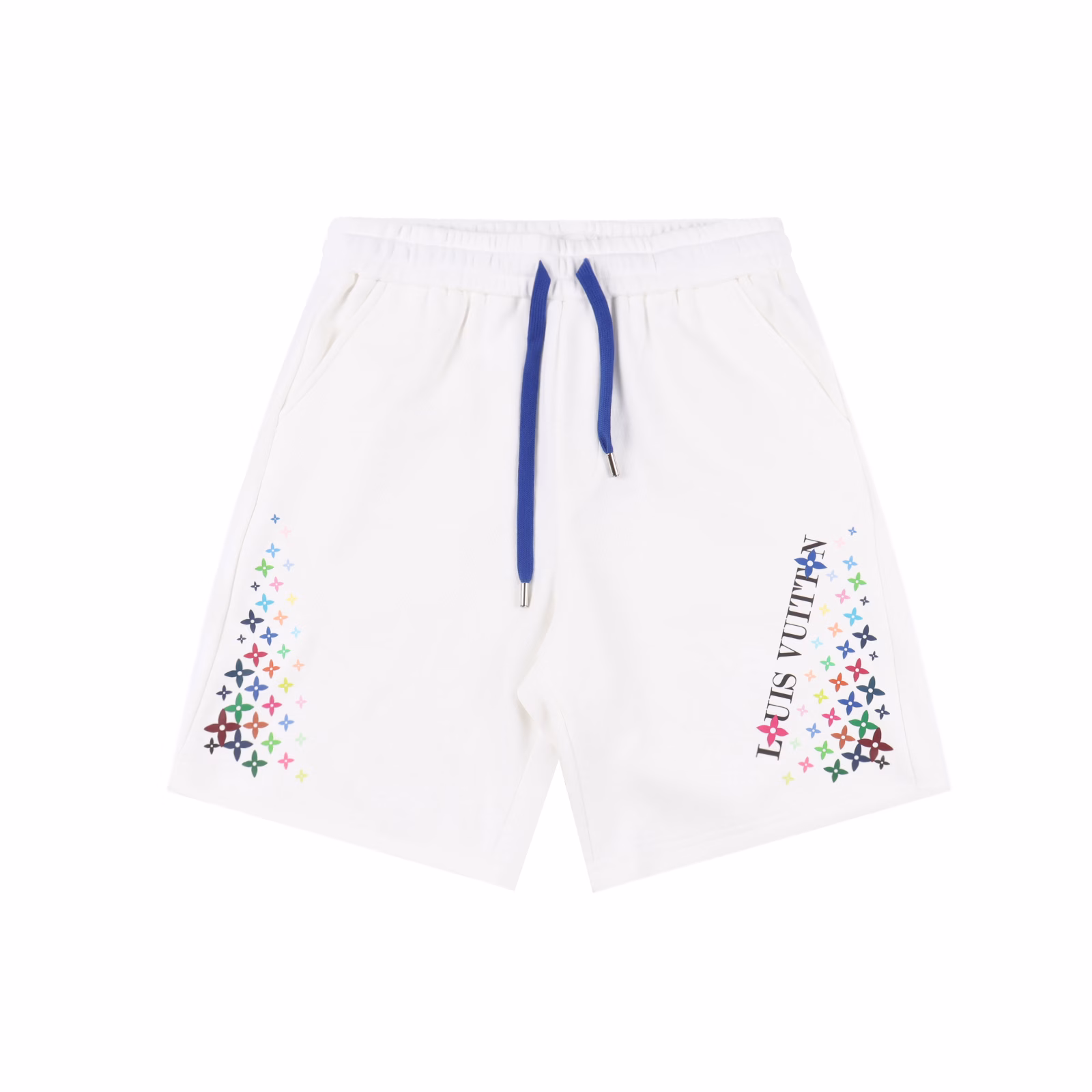 Louis Vuitton 25ss Rainbow Monochrome Gradient Print ShortsThe new LV shorts have a minimalist silhouette, high waist design and slightly A-line cut, which visually lengthens the leg proportions. The high waist cut is matched with a neat trouser line, which not only modifies the leg shape but also brings a sense of relaxation. The built-in elastic waistband fits the body shape without tightening the skin, and it leaves no marks after sitting for a long time. The prints on both sides inject the brand's iconic pattern into a vibrant summer aesthetic. The gradient color is like a rainbow, transitioning from fresh light blue to deep ink color. The embellishment of the trouser rope and the print complement each other, which is not only a balance between functionalism and aesthetics, but also a silent declaration of identity and taste.