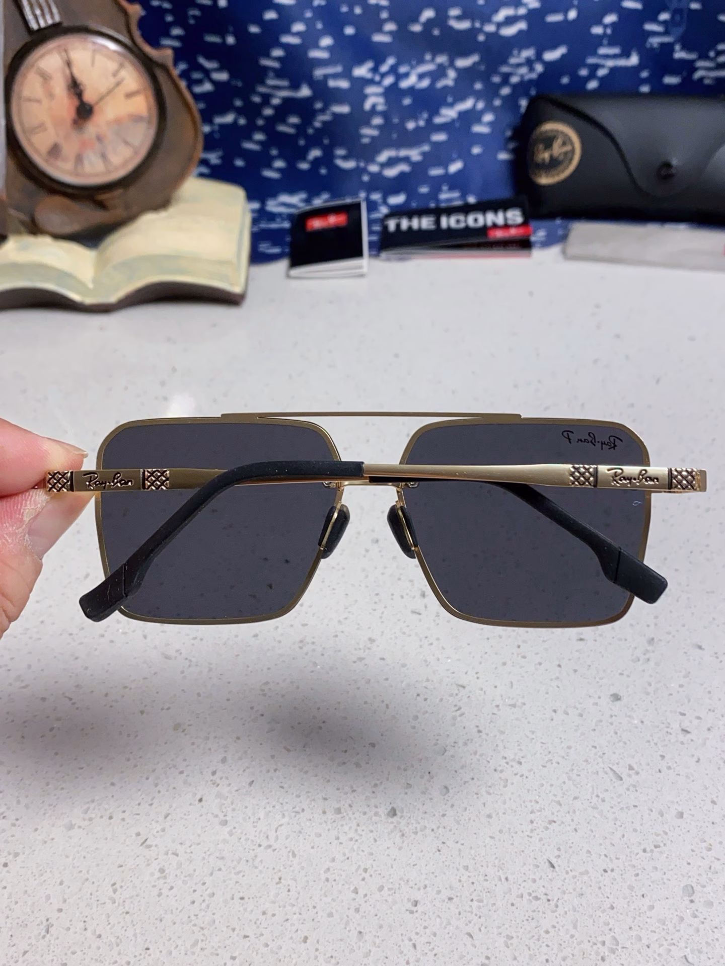 RayBan men's polarized high quality [2025 new] personalized half-frame men's sunglasses retro double-beam driving special sunglasses anti-ultraviolet tide