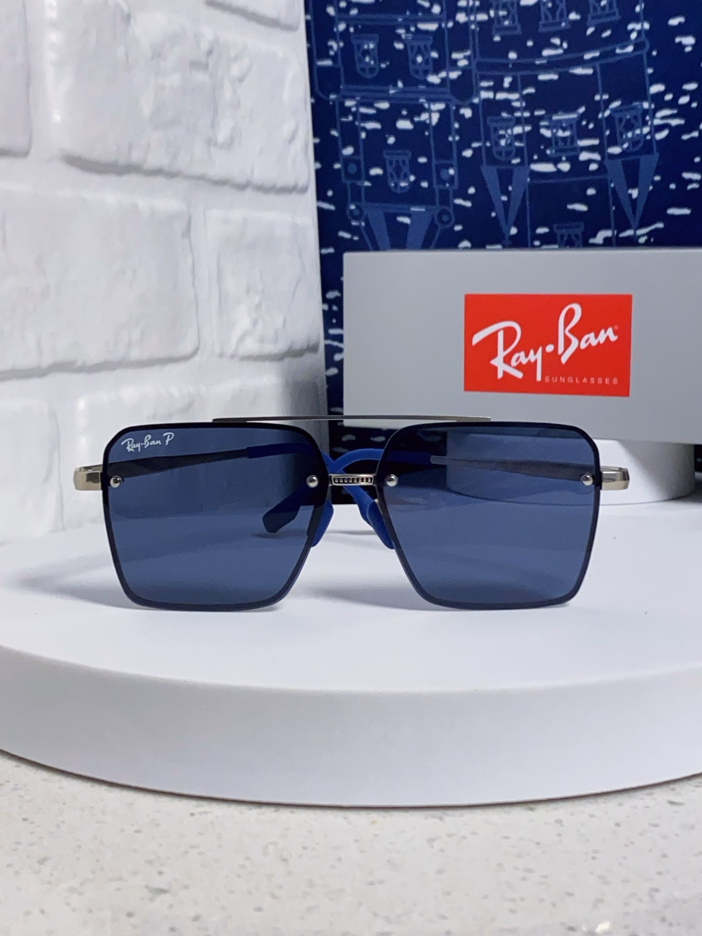 RayBan men's polarized high quality [2025 new] personalized half-frame men's sunglasses retro double-beam driving special sunglasses anti-ultraviolet tide