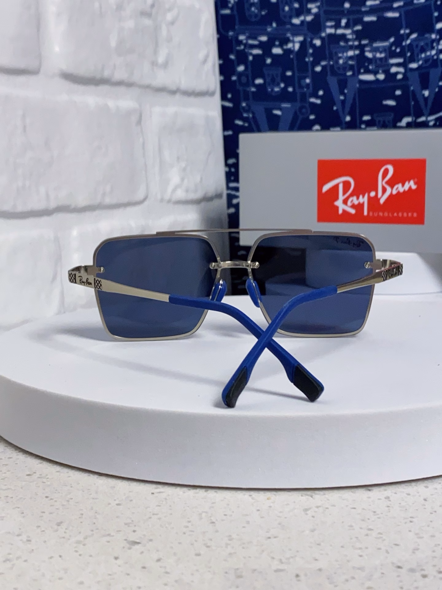 RayBan men's polarized high quality [2025 new] personalized half-frame men's sunglasses retro double-beam driving special sunglasses anti-ultraviolet tide