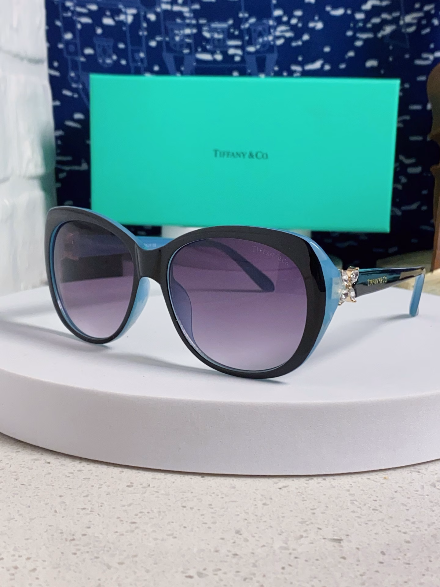 Tiffany & Co.TIFFANY Tiffany 2025 new women's sunglasses polarized round cat-eye sunglasses female internet celebrity fashion temperament sun glasses American retro street shooting sunglasses