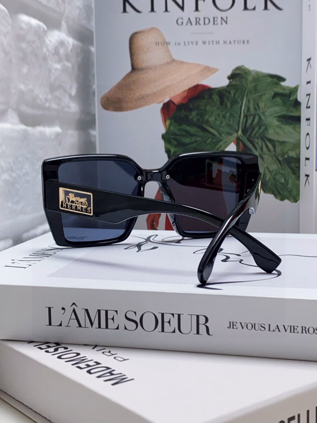 Hermes 2025 new polarized sunglasses for women new fashion large frame face-showing small glasses UV protection casual versatile sunglasses trendy ladies sunglasses