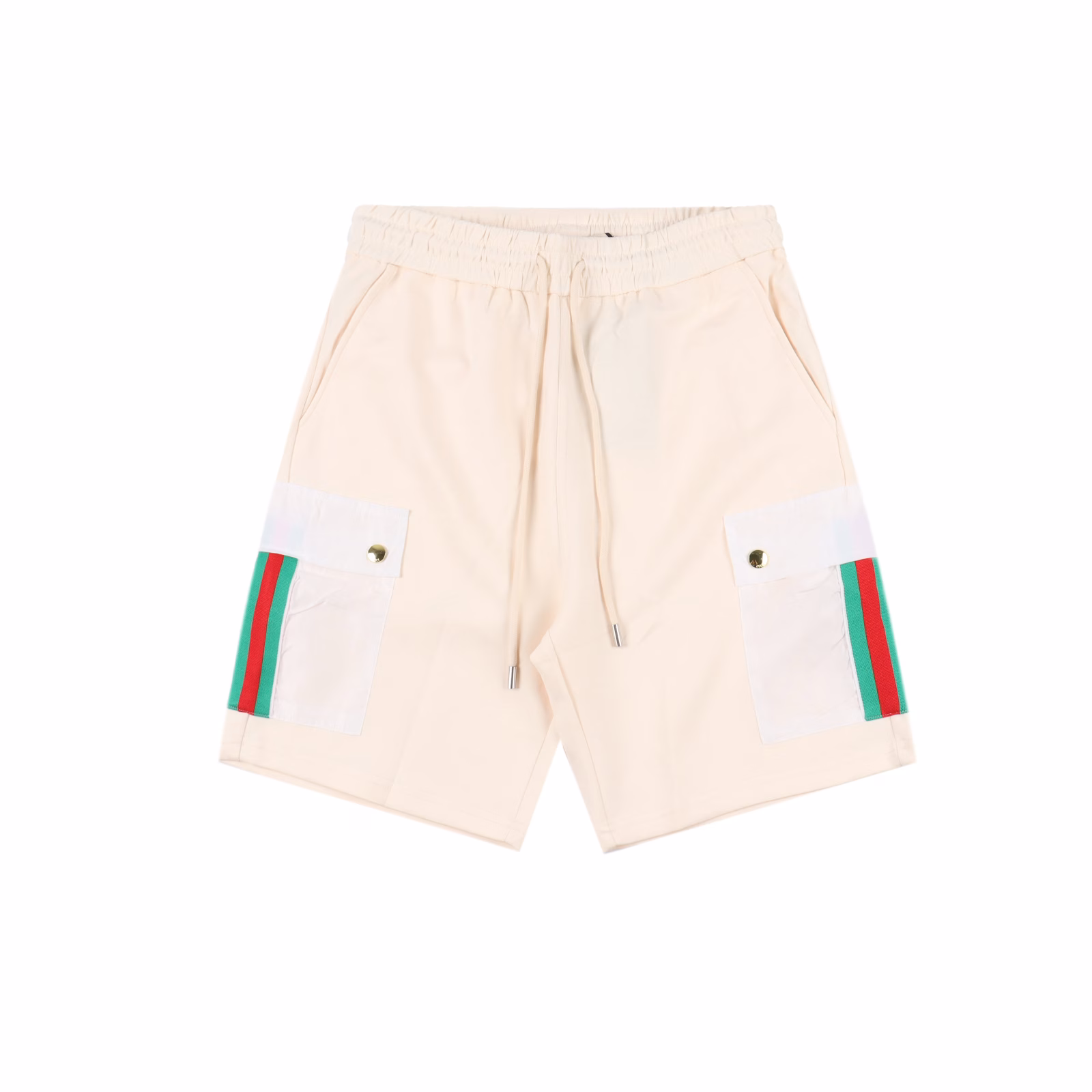 Gucci Red and Green Ribbon Side Pocket Casual ShortsSummer temperament outfit, sincerely recommend this pair of shorts. The color is full of high-end feeling.The upper body is refreshing, clean and simple. You can go out handsomely with a darker T-shirt as an accessory!The customized high-weight knitted terry cotton is carefully made. The fabric is heavy and thick. The dense terry cotton lining is very comfortable next to the body.Dry, breathable and sweat-wicking. It is the most suitable one to cool down in the hot summer. The full print is classic and high-end at a glance.The silver metal hat at the drawstring is all customized and engraved with the logo. The overall simplicity and details are full of loose and casual cutting.