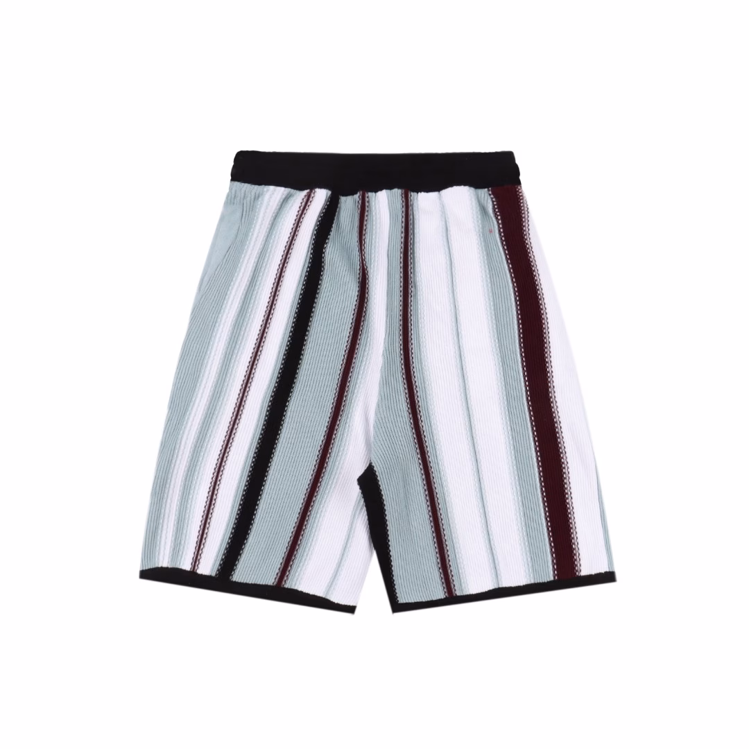 LOUIS VUITTON LV vertical striped knitted suit shortsOriginal product, custom-dyed 32-count double-ply combed cotton yarn, imported German (Stoll) 7 knitting machine, custom-dyed yarn, wool jacquard, imported embroidery, wool fermentation washing, custom 1:1 hanging bell, custom 1:1 rope, custom 1:1 trademark, loose fit