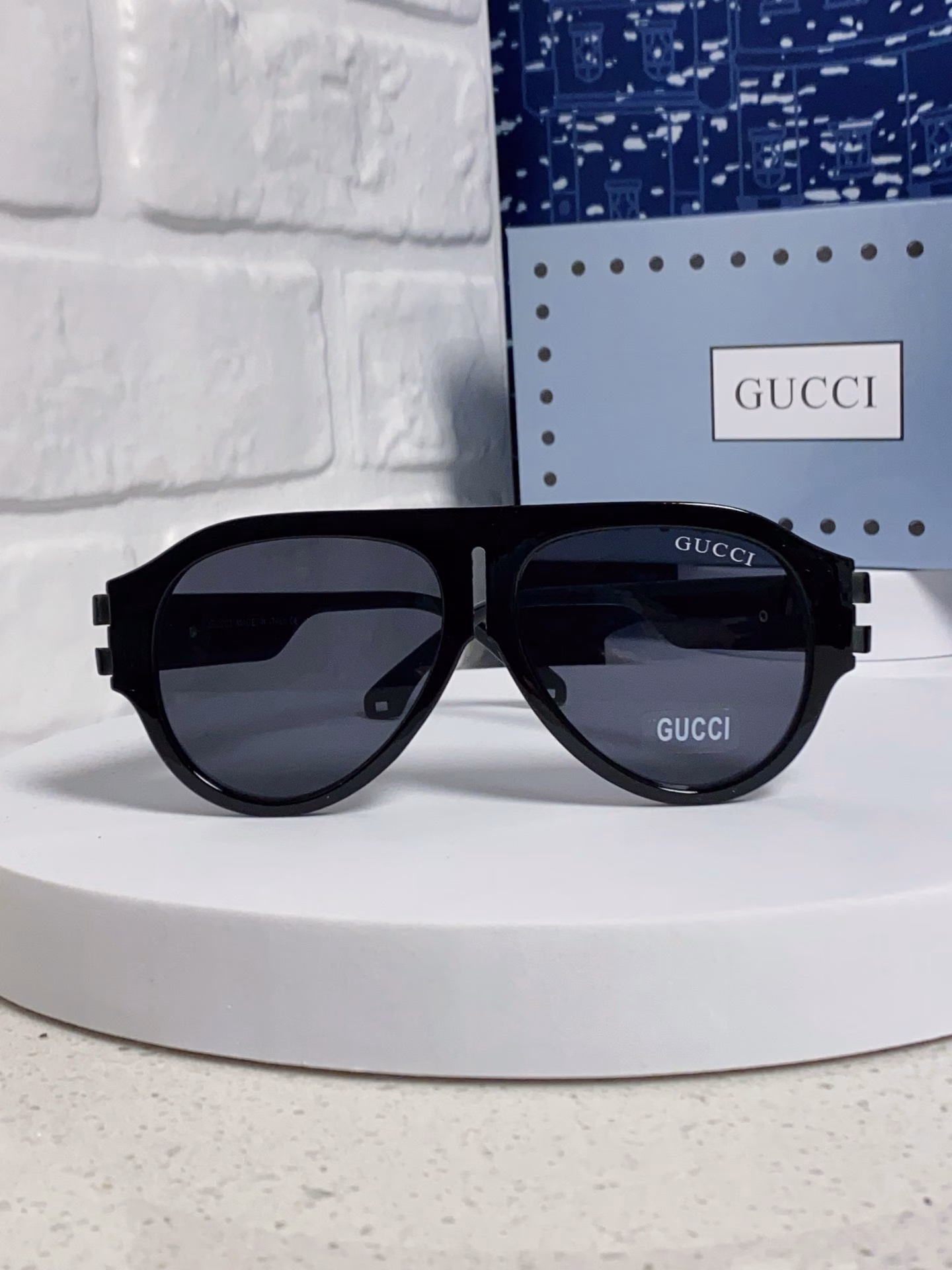 Gucci 2025 European and American high-end men's and women's pilot sunglasses European celebrity same myopia frame toad sunglasses