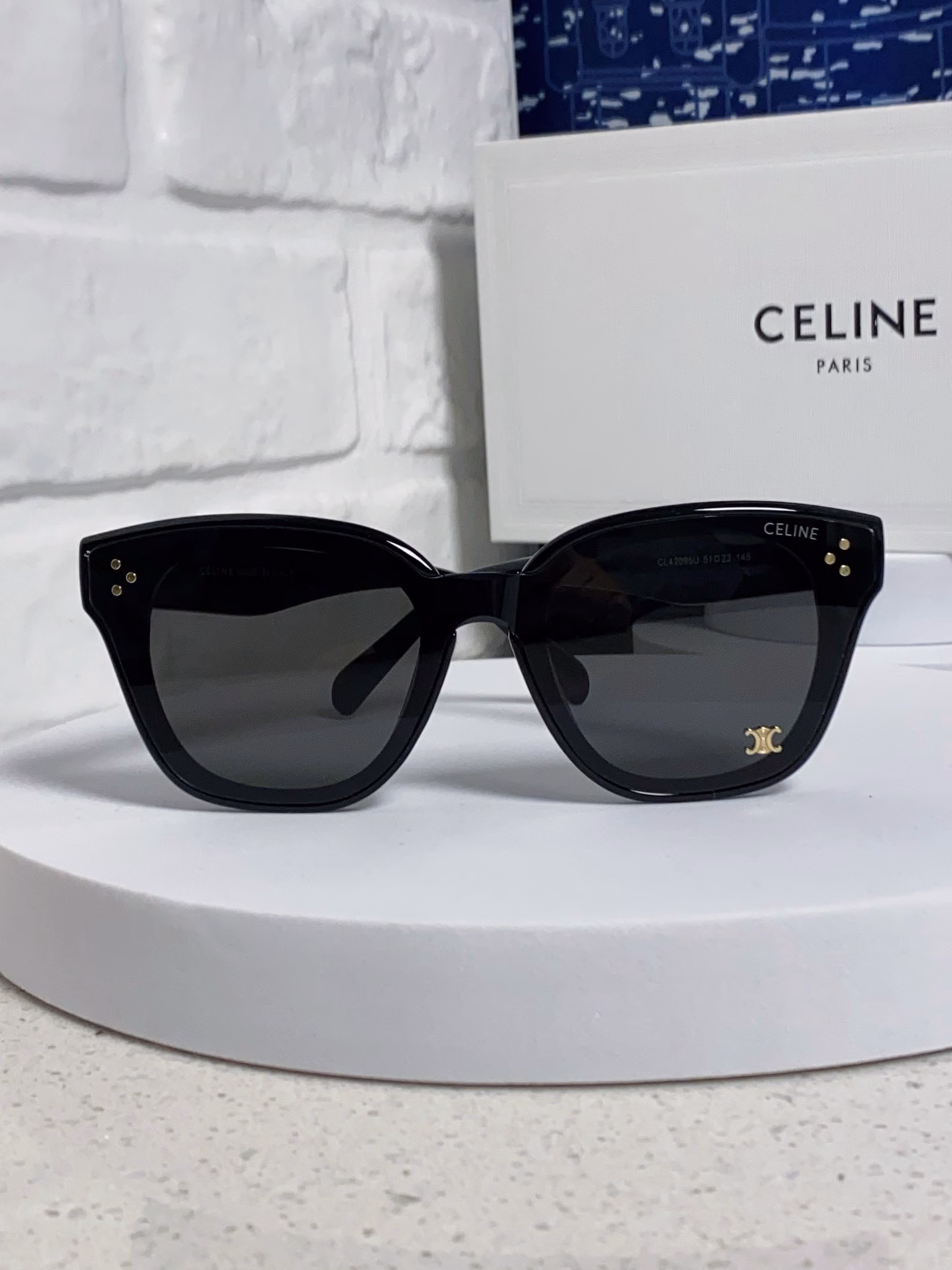 Celine 2025 new Korean fashion sunglasses for women Arc de Triomphe high-end square frame round face slim all-match anti-ultraviolet sunglasses for men and women