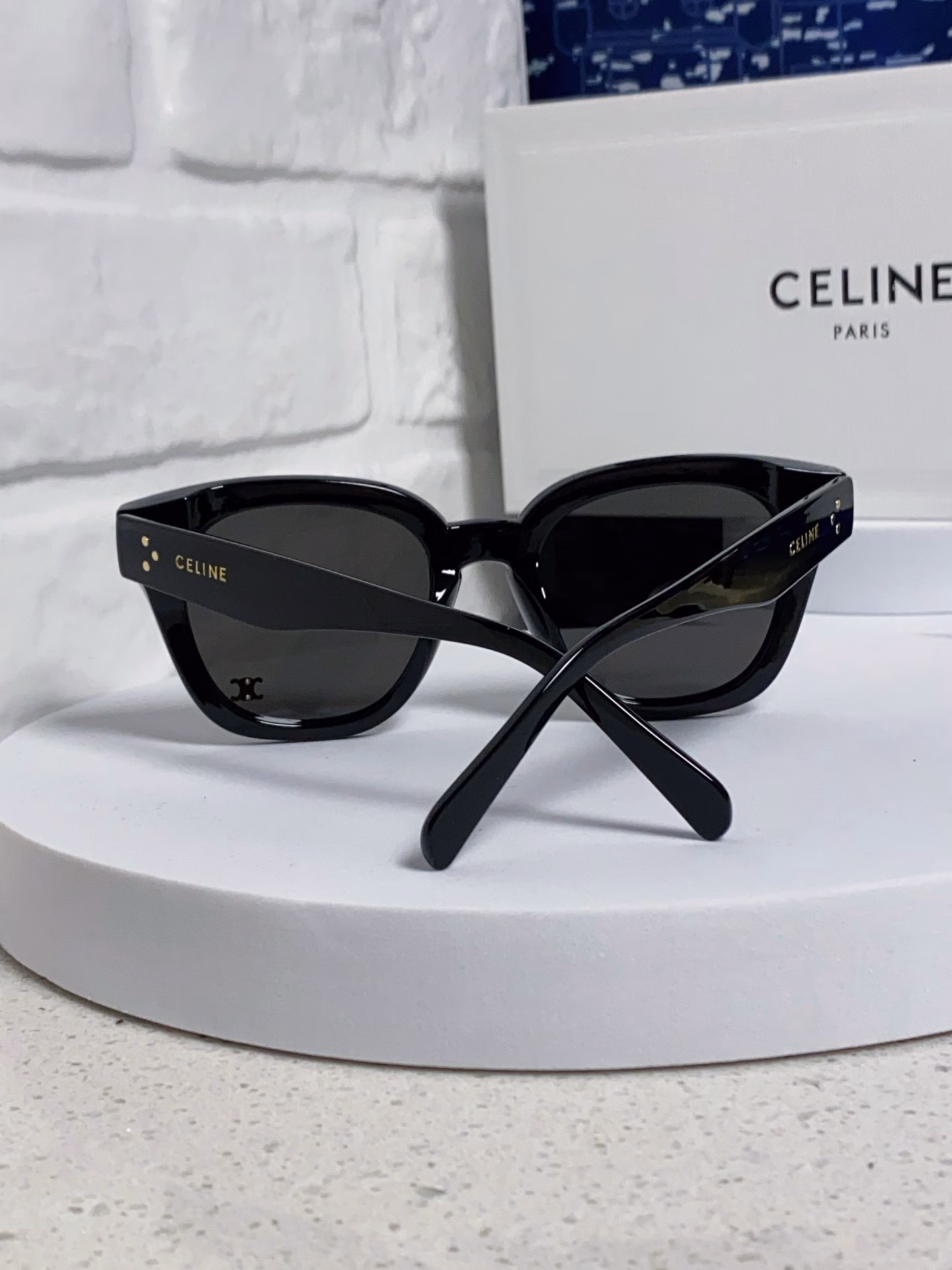 Celine 2025 new Korean fashion sunglasses for women Arc de Triomphe high-end square frame round face slim all-match anti-ultraviolet sunglasses for men and women