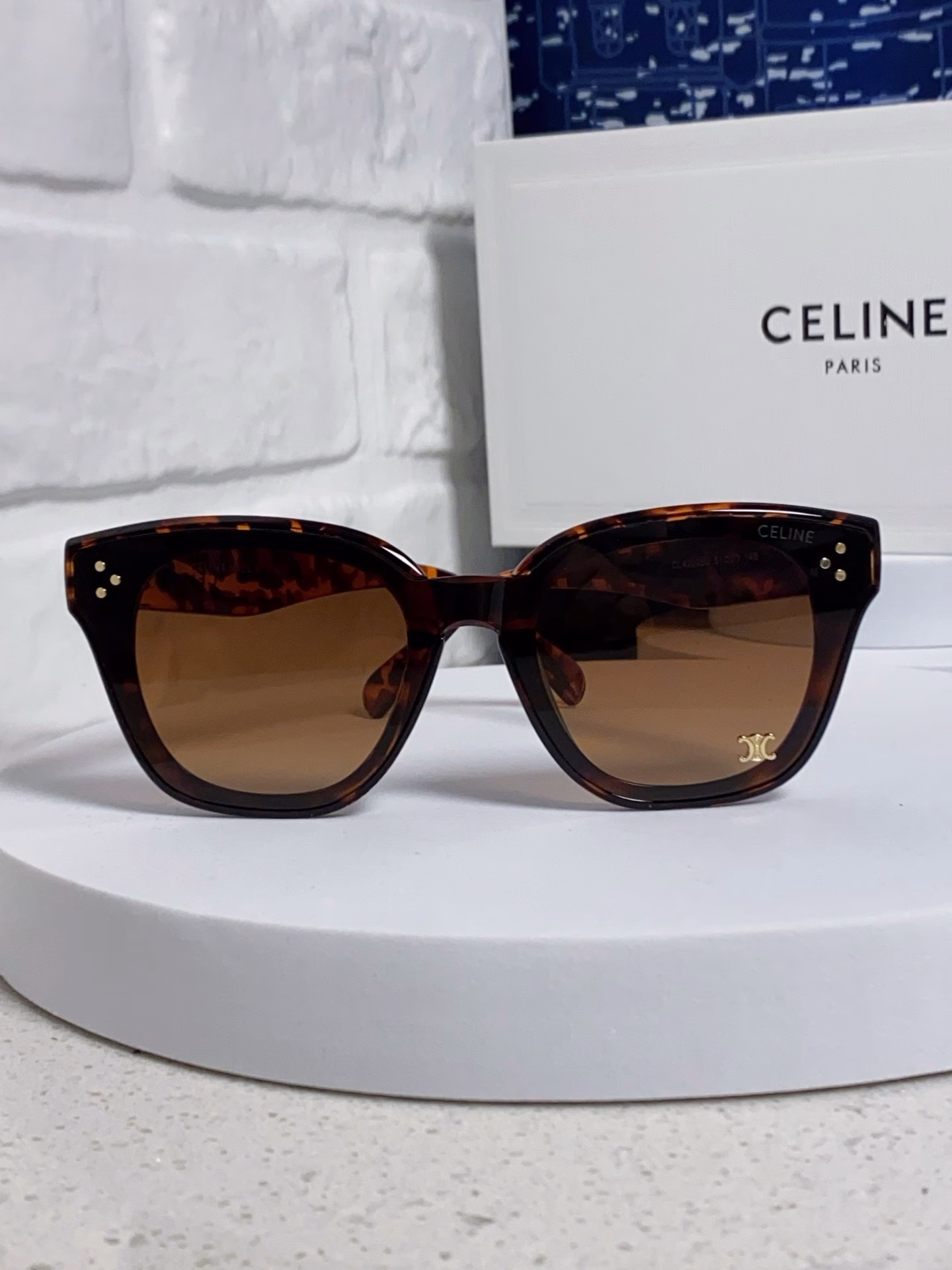 Celine 2025 new Korean fashion sunglasses for women Arc de Triomphe high-end square frame round face slim all-match anti-ultraviolet sunglasses for men and women