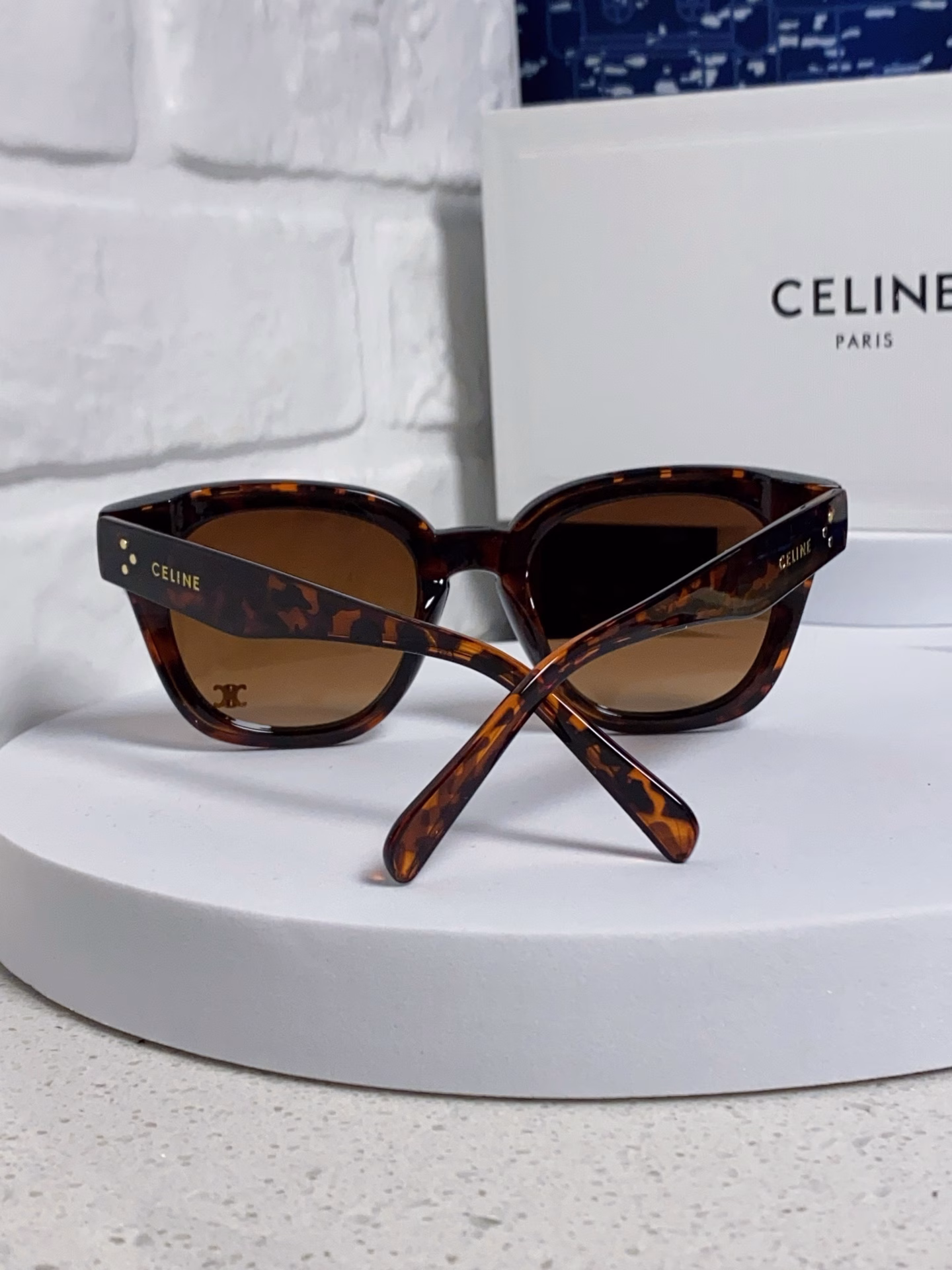 Celine 2025 new Korean fashion sunglasses for women Arc de Triomphe high-end square frame round face slim all-match anti-ultraviolet sunglasses for men and women