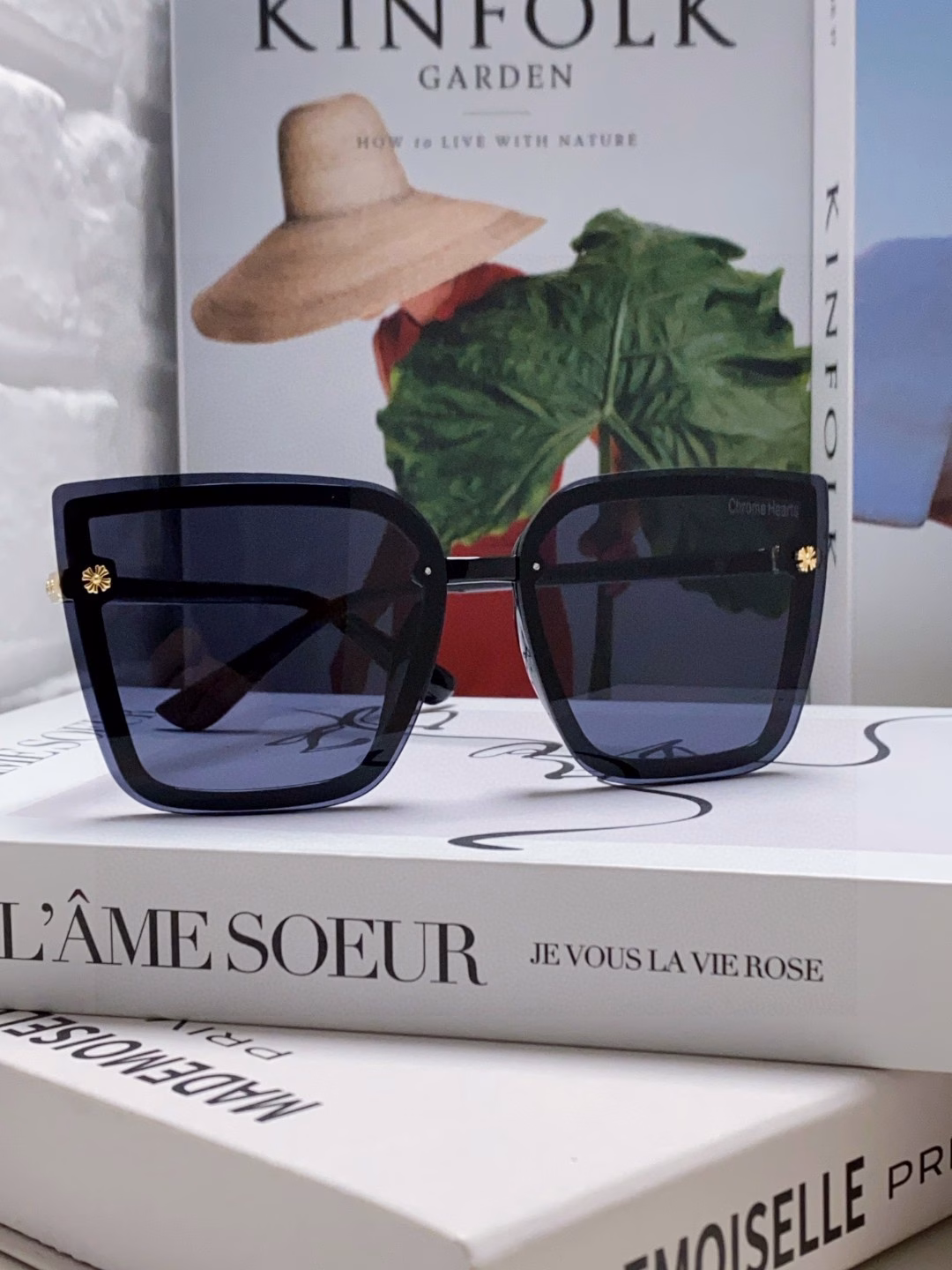 Chrome Hearts 2025 new European and American polarized square letter large frame sunglasses for summer sun protection, big face slimming sunglasses, ladies sunglasses