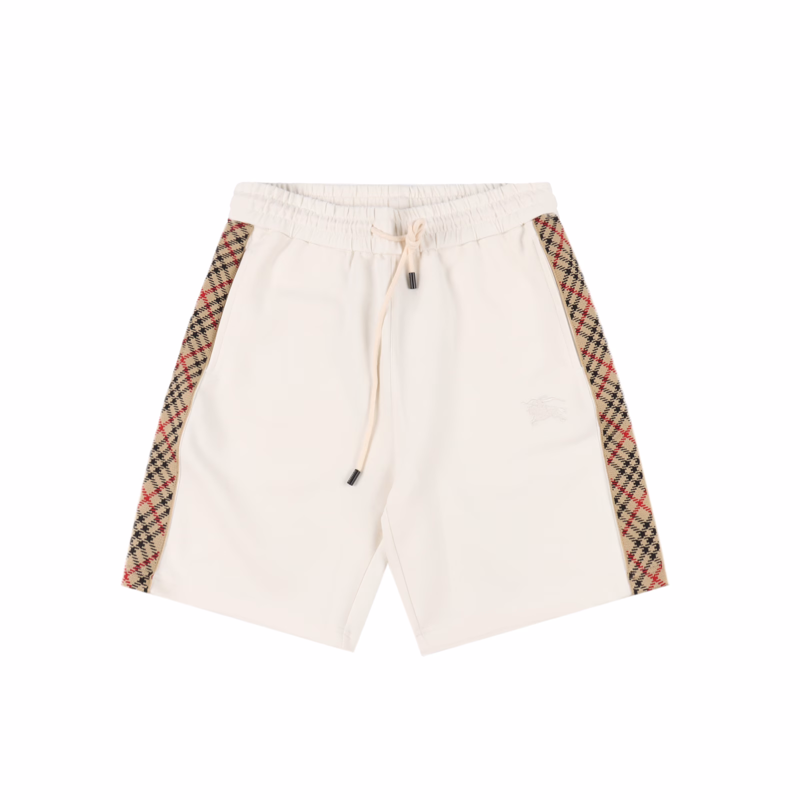 Burberry 25ss plaid ribbon warhorse embroidered shorts2025 latest casual classic fashion shorts, high-quality customized space cotton fabric,Delicate touch, comfortable and breathable! Woven plaid ribbon splicing on both sides, elastic drawstring at waist,Original hardware accessories, simple style without losing grade, three complete labels, high breathability and comfort,Impeccable details, brand element design concept, embodying high quality. Delicate and soft touch!Presents casual cutting, silky and soft upper body effect, skin-friendly and sweat-absorbent! Exquisite and clear, high-end atmosphere!